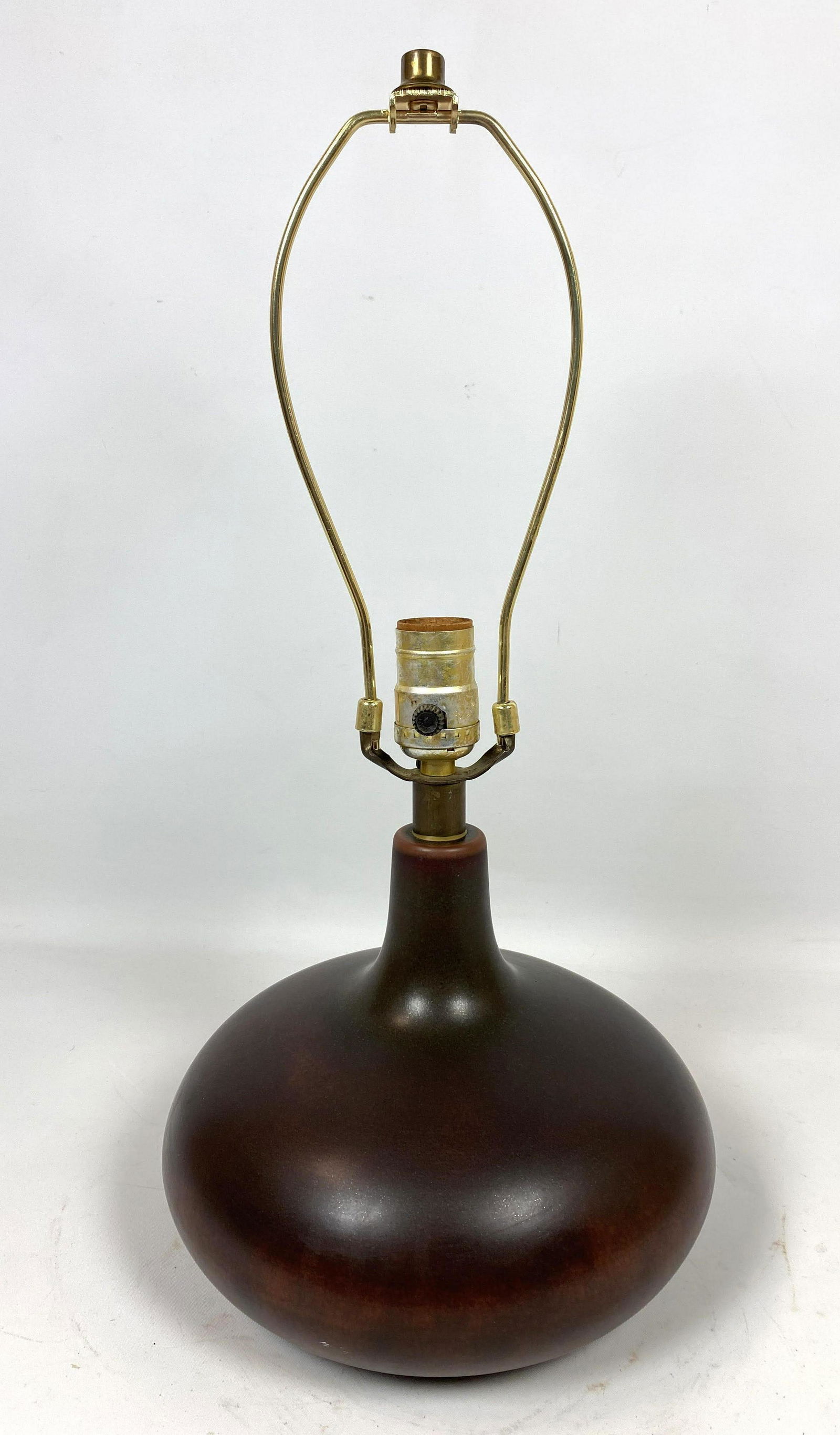 GUNNAR LOTTE BOSTLUND Table Lamp.  Dark brown glaze. un (1 of 8)