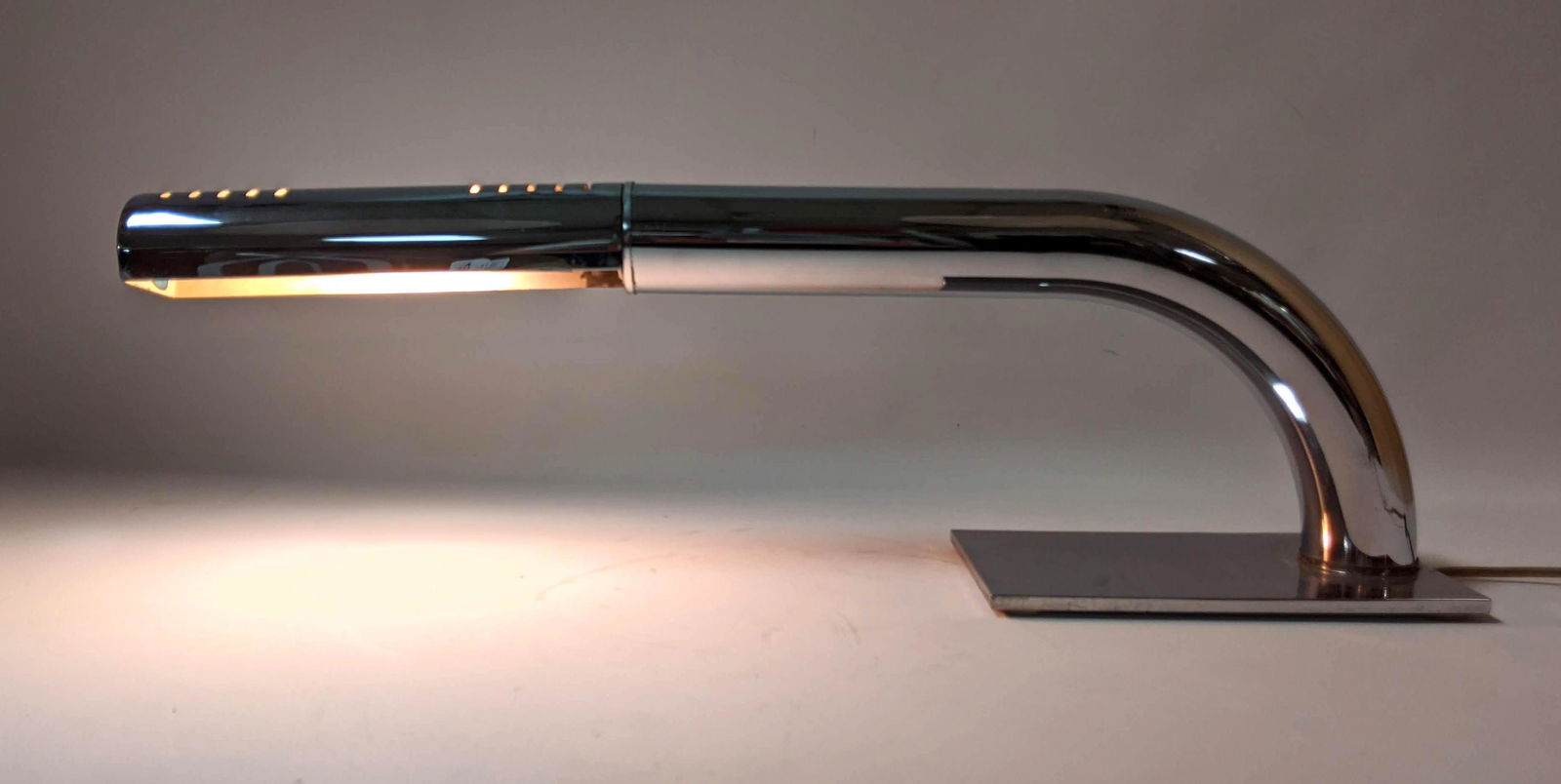 RAINBOW Modernist Chrome Adjustable Shade Desk Lamp. (1 of 11)