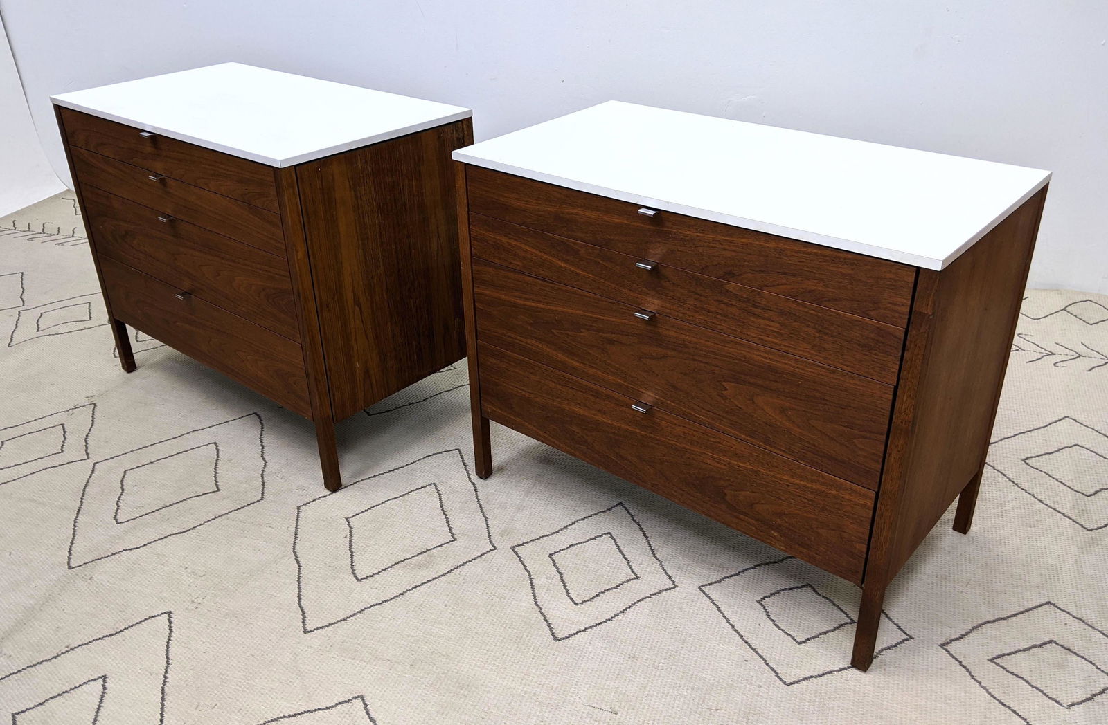 Pair FLORENCE KNOLL 4 Drawer Chest Dressers. Bachelor C (1 of 10)