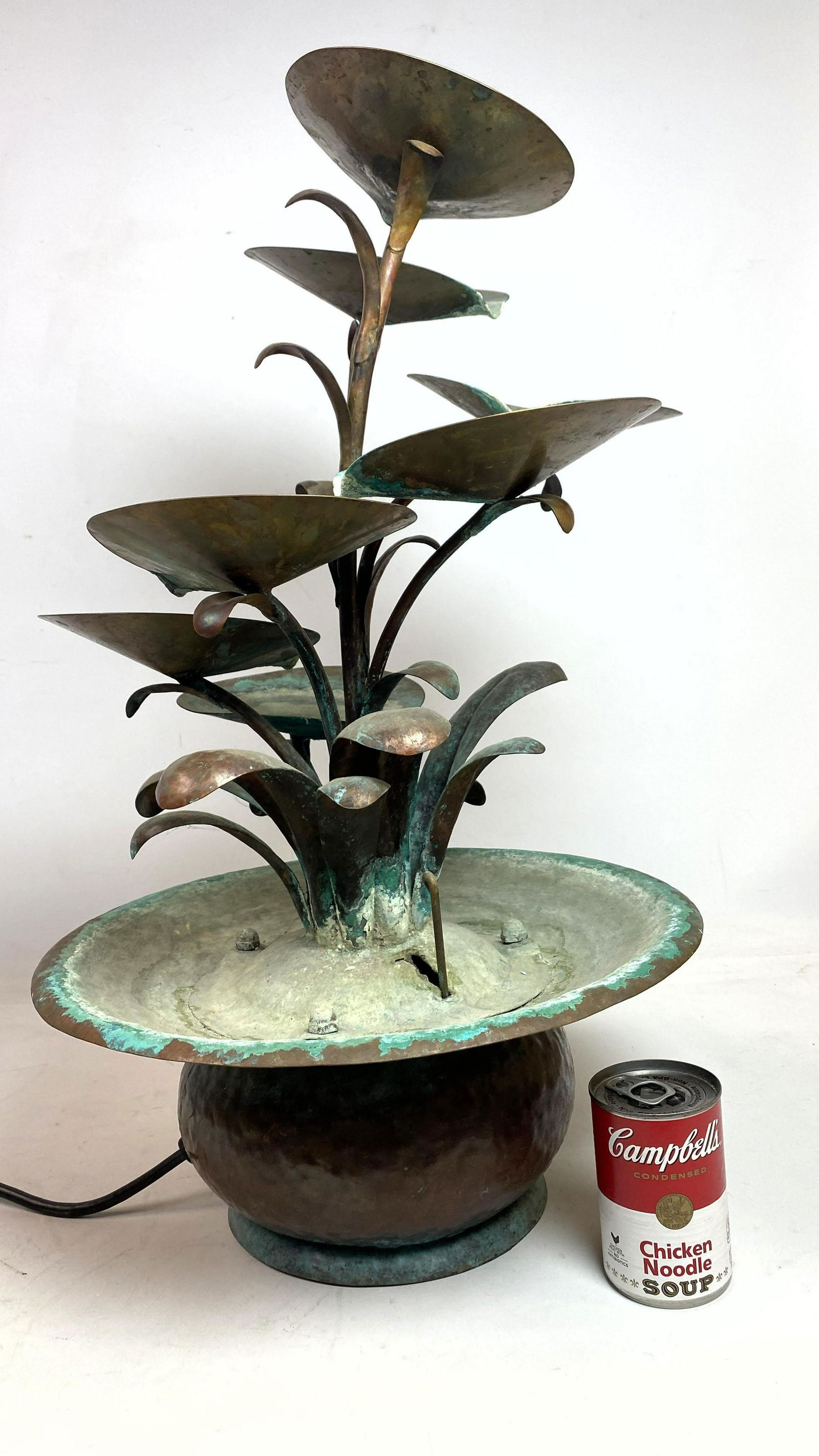 Copper Fountain. Floral design with green oxidation. (1 of 8)