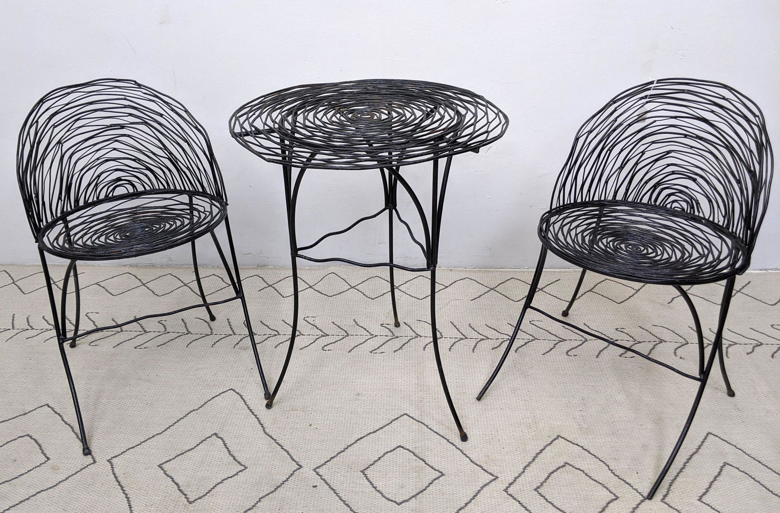 Decorator Iron Patio Set.  Table and 2 Chairs.  Twig fo (1 of 10)