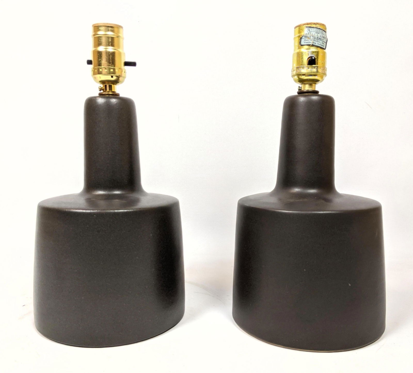 Pair Martz Marshal Studios Table Lamps. No Shades. (1 of 7)