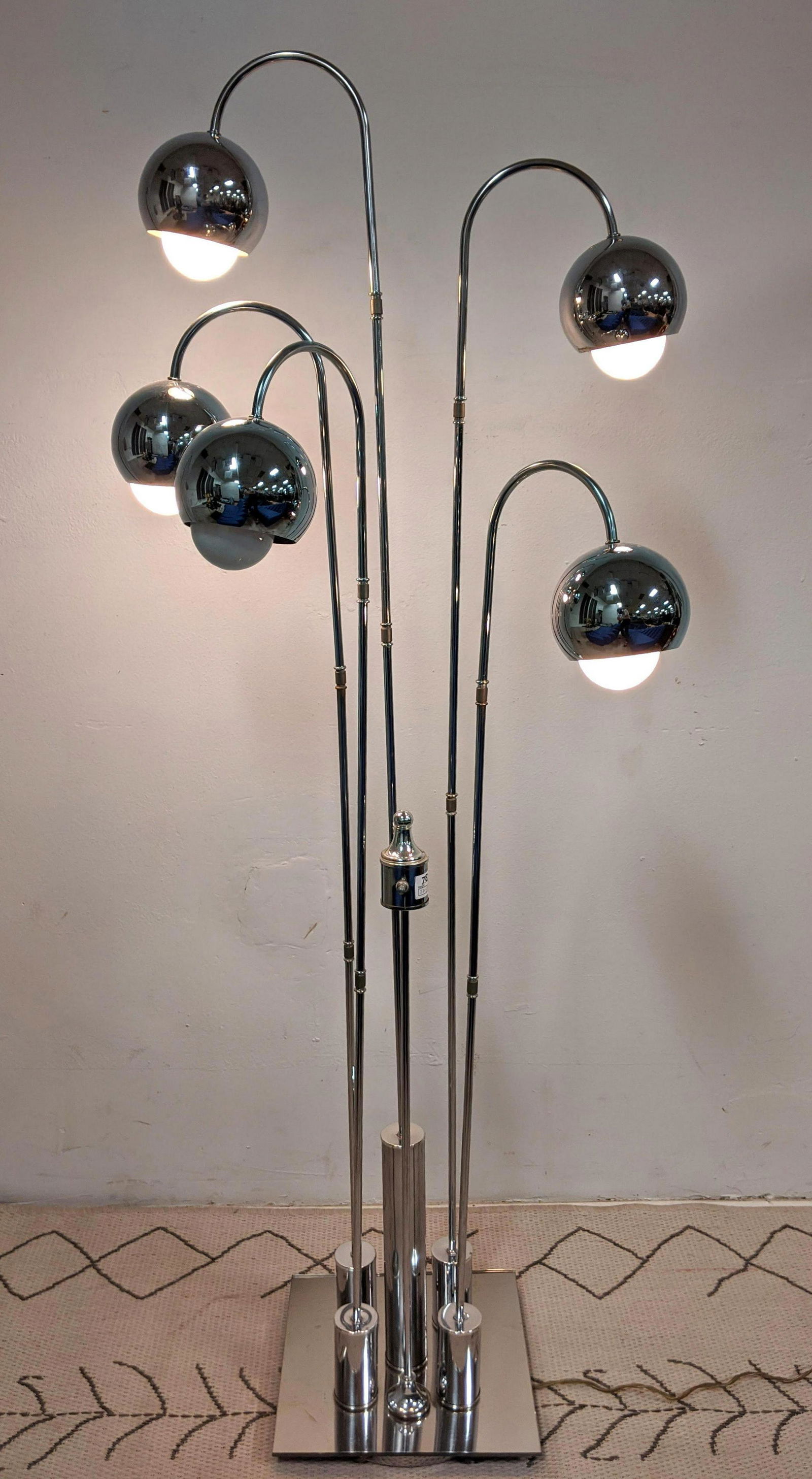 Multi Arm Chrome Ball Lamp with Mirror Base. (1 of 16)