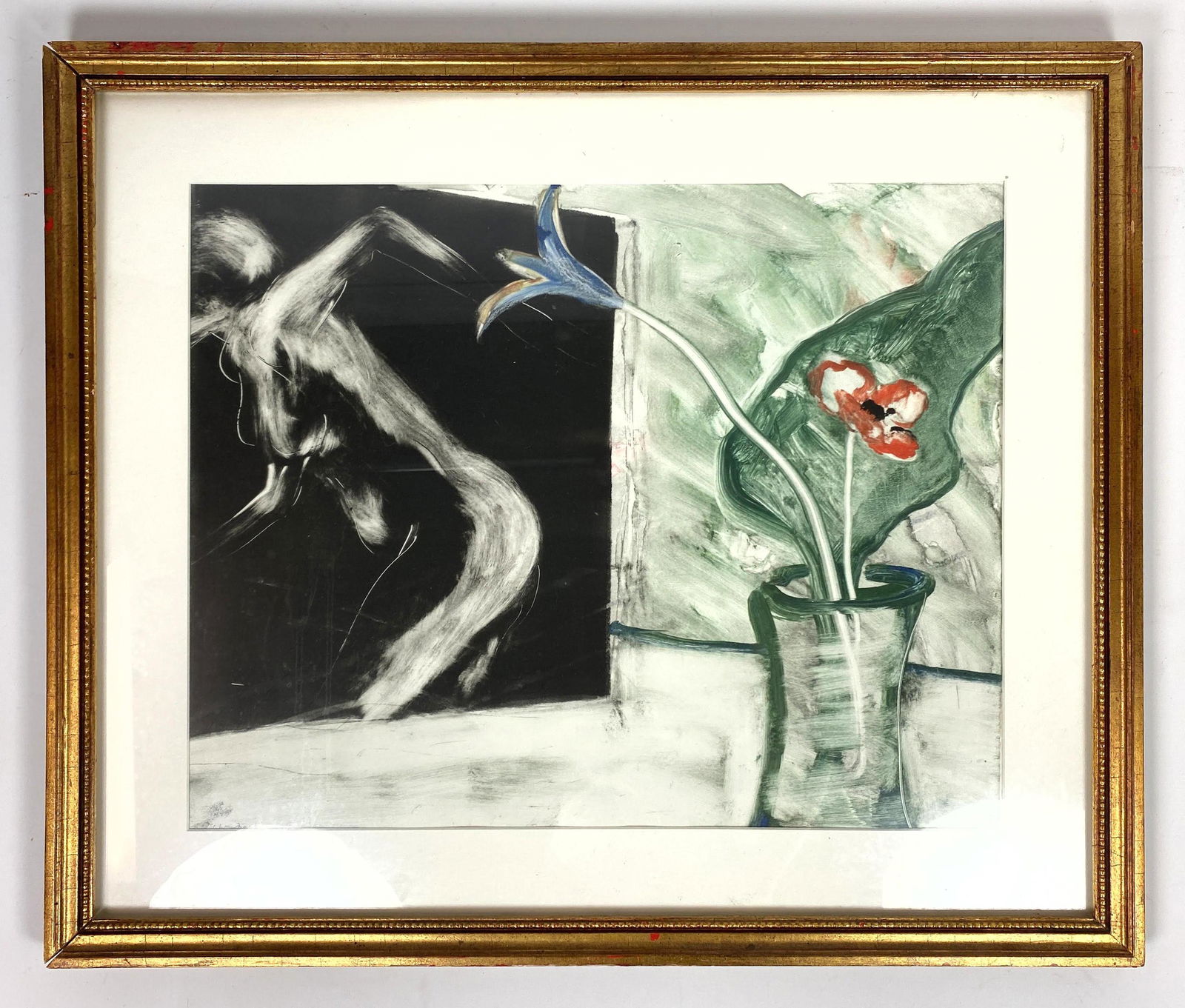 MARY FRANK Monoprint 1981. Still life with mirrored nud: MARY FRANK Monoprint 1981. Still life with mirrored nude. Signed.-- Dimensions: H: 15.5 inches: W: 19.5 inches ---