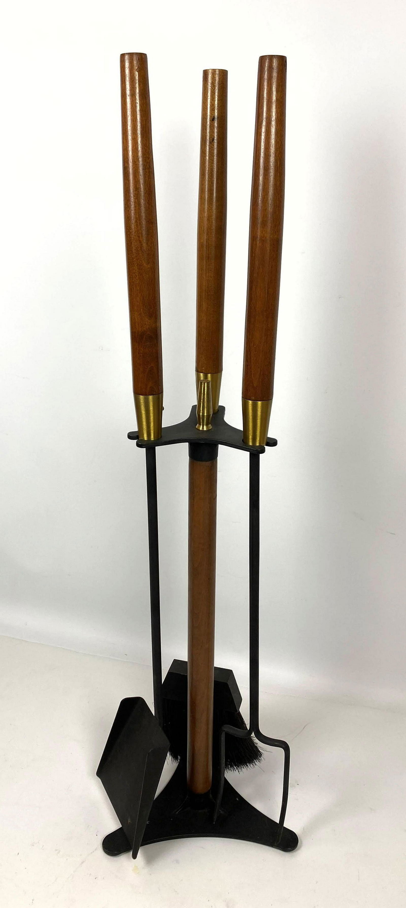 Mid Century Modern Fireplace Tools. Long Wood Handles. (1 of 8)