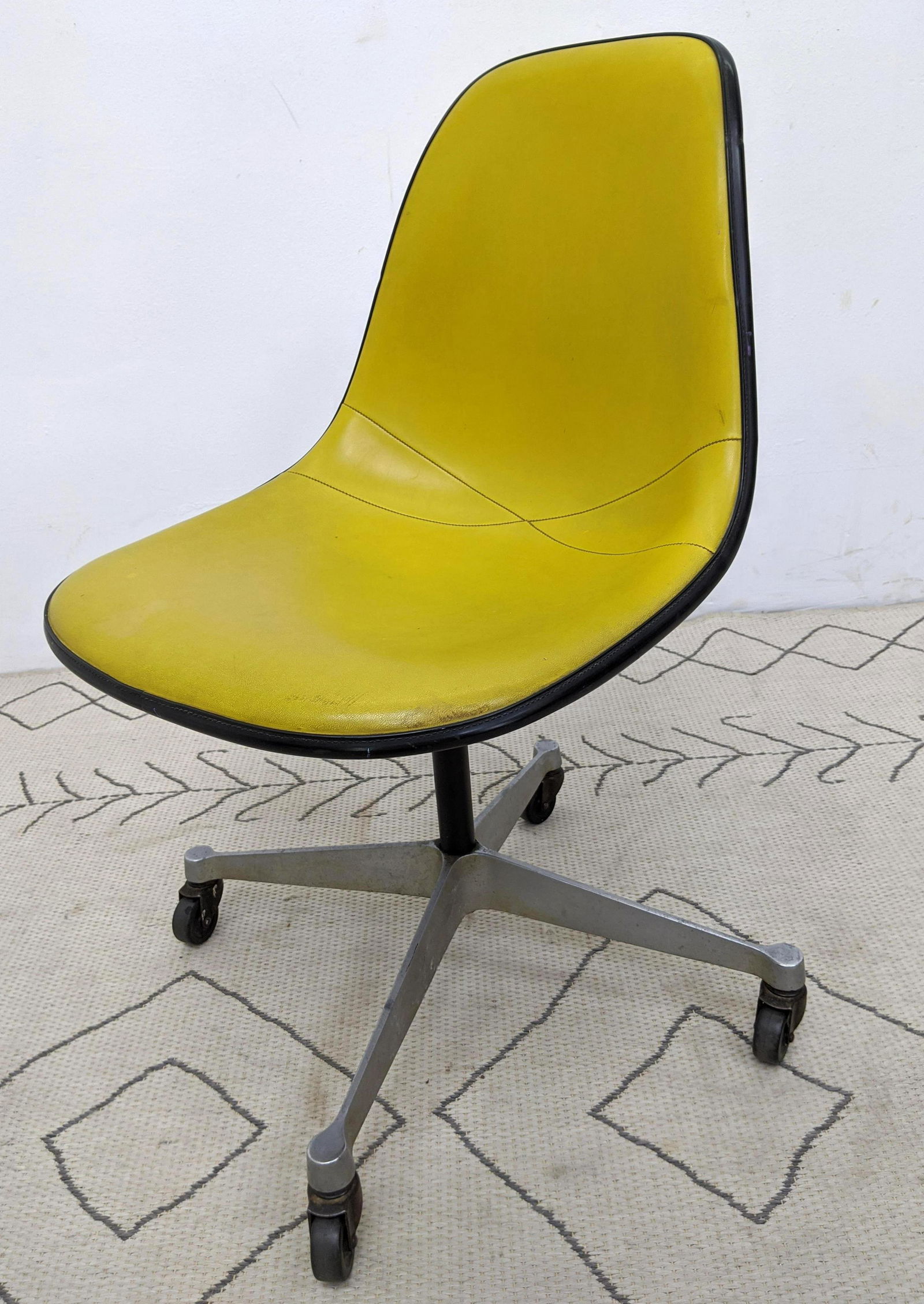 Herman Miller Eames Rolling Chair.  Yellow Vinyl. (1 of 11)