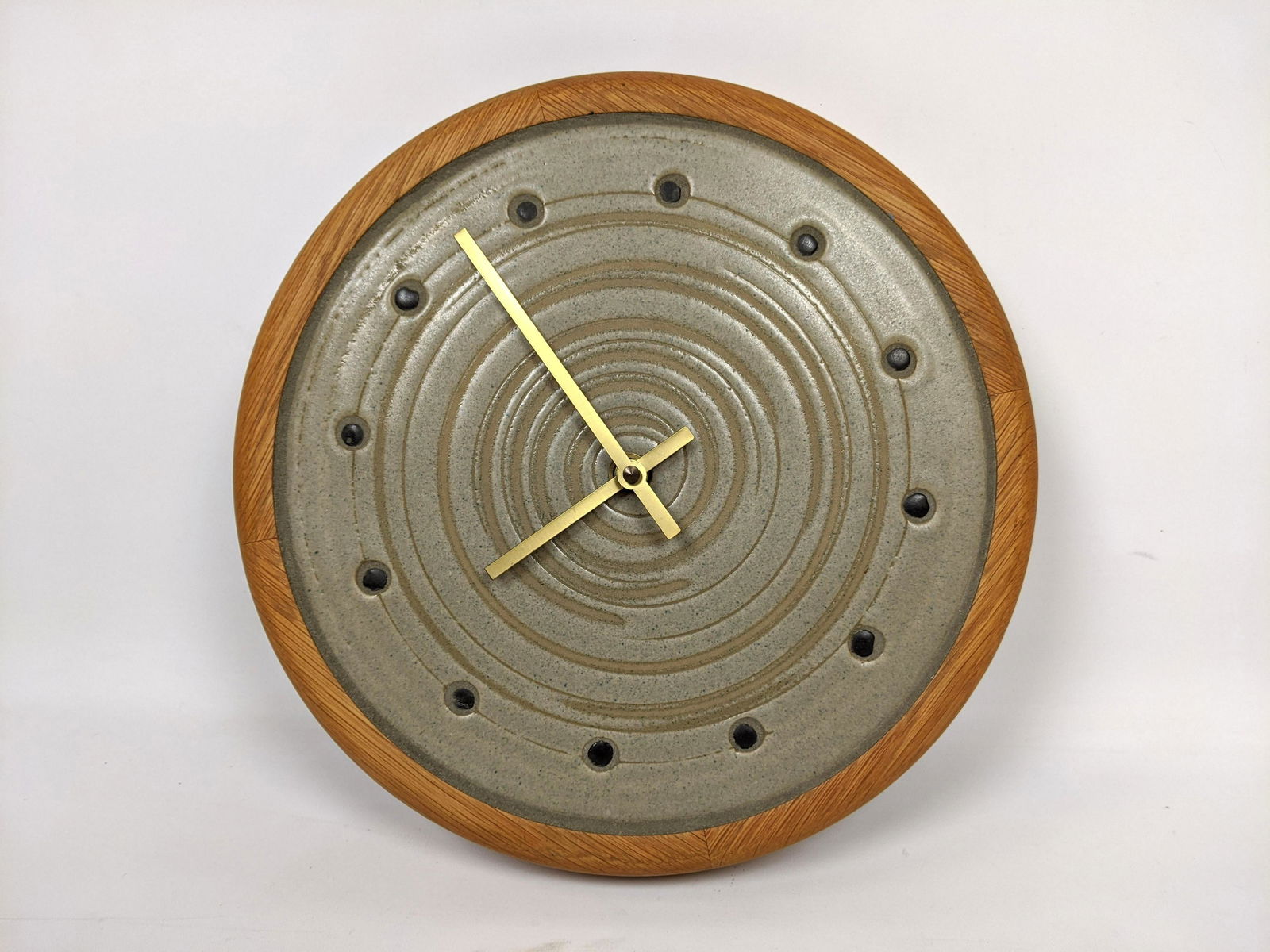 MARTZ Marshal Studios Wall Clock.  Pottery and Teak. (1 of 7)