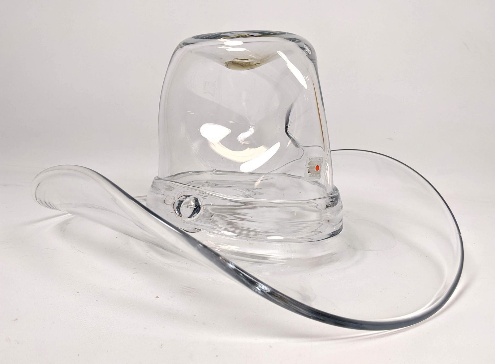 Handmade BLENKO Glass Cowboy Hat Vase.  Labeled. (1 of 11)