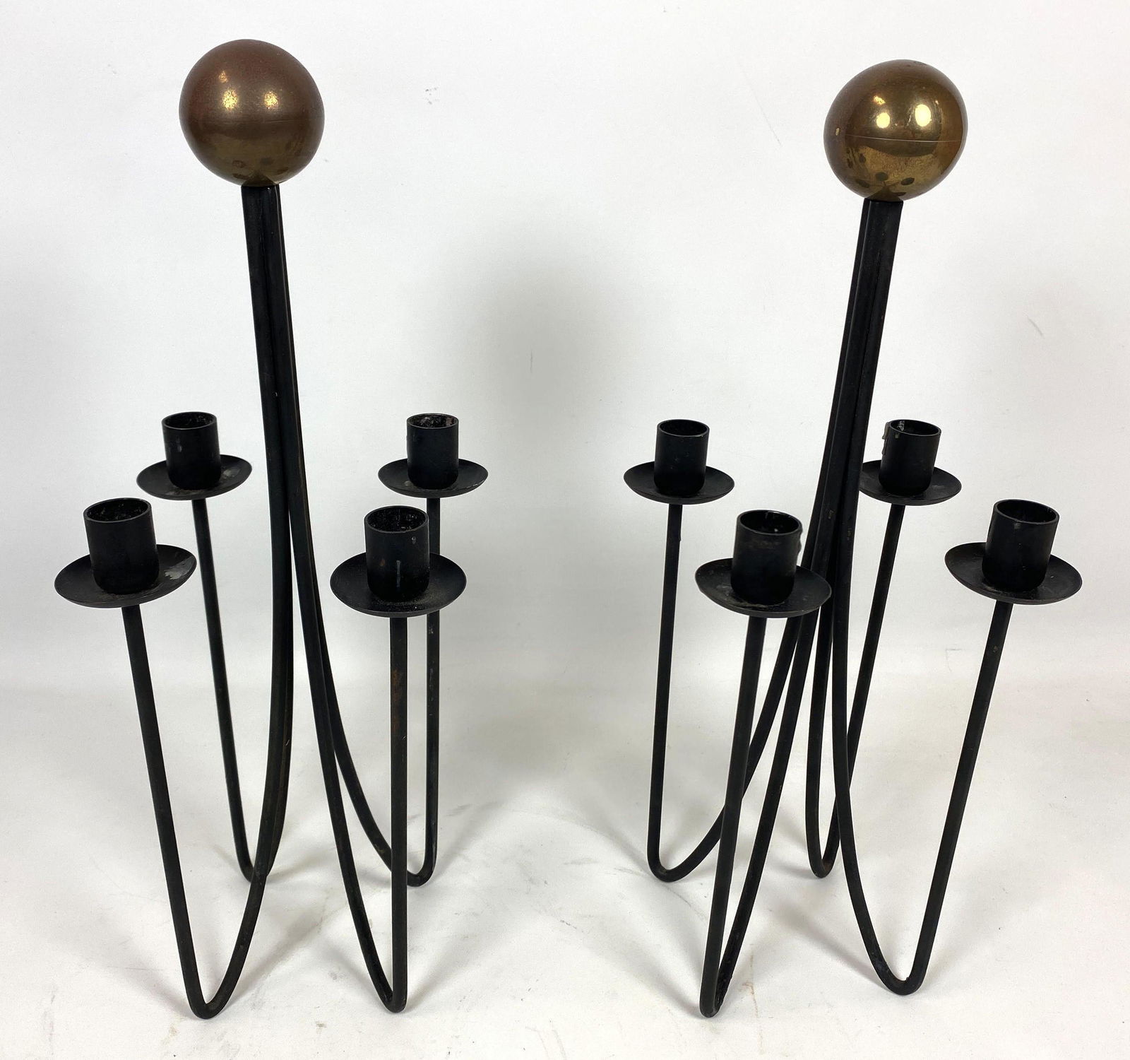 Mid Century Modern Hairpin Iron Candlestick Holders. 4 (1 of 11)