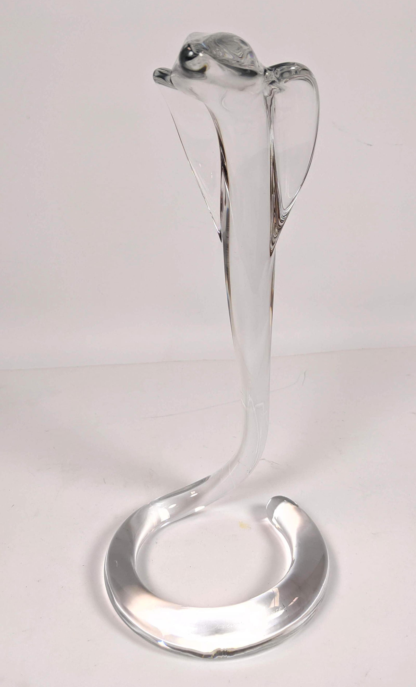DAUM France Crystal Cobra Sculpture.  Signed. (1 of 9)