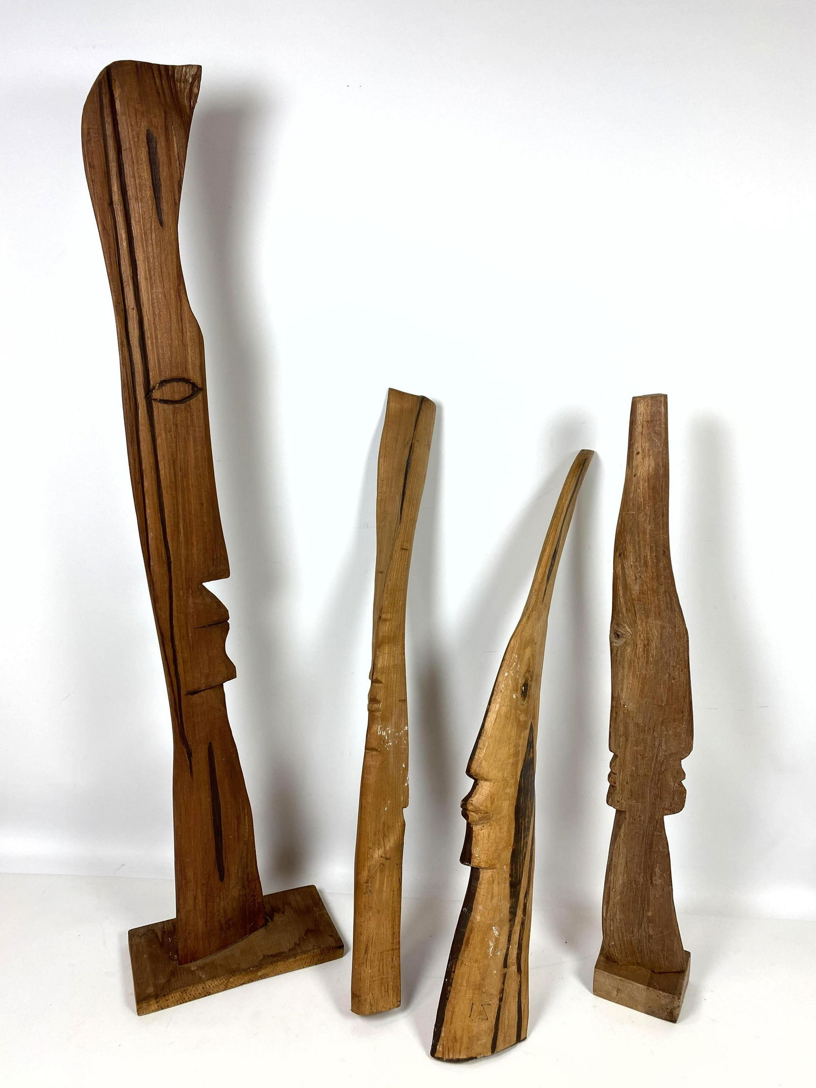4 pc ITZHAK SANKOWSKY carved wood modernist sculptures (1 of 13)