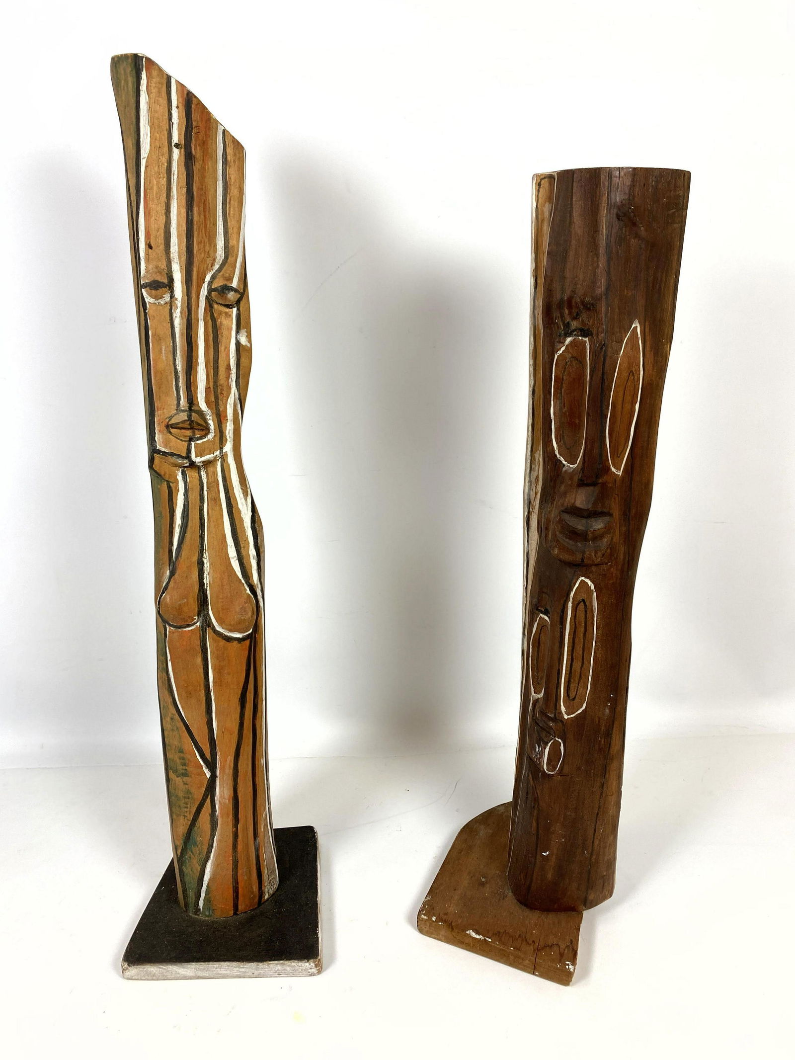 2 pc ITZHAK SANKOWSKY carved wood modernist sculptures (1 of 8)