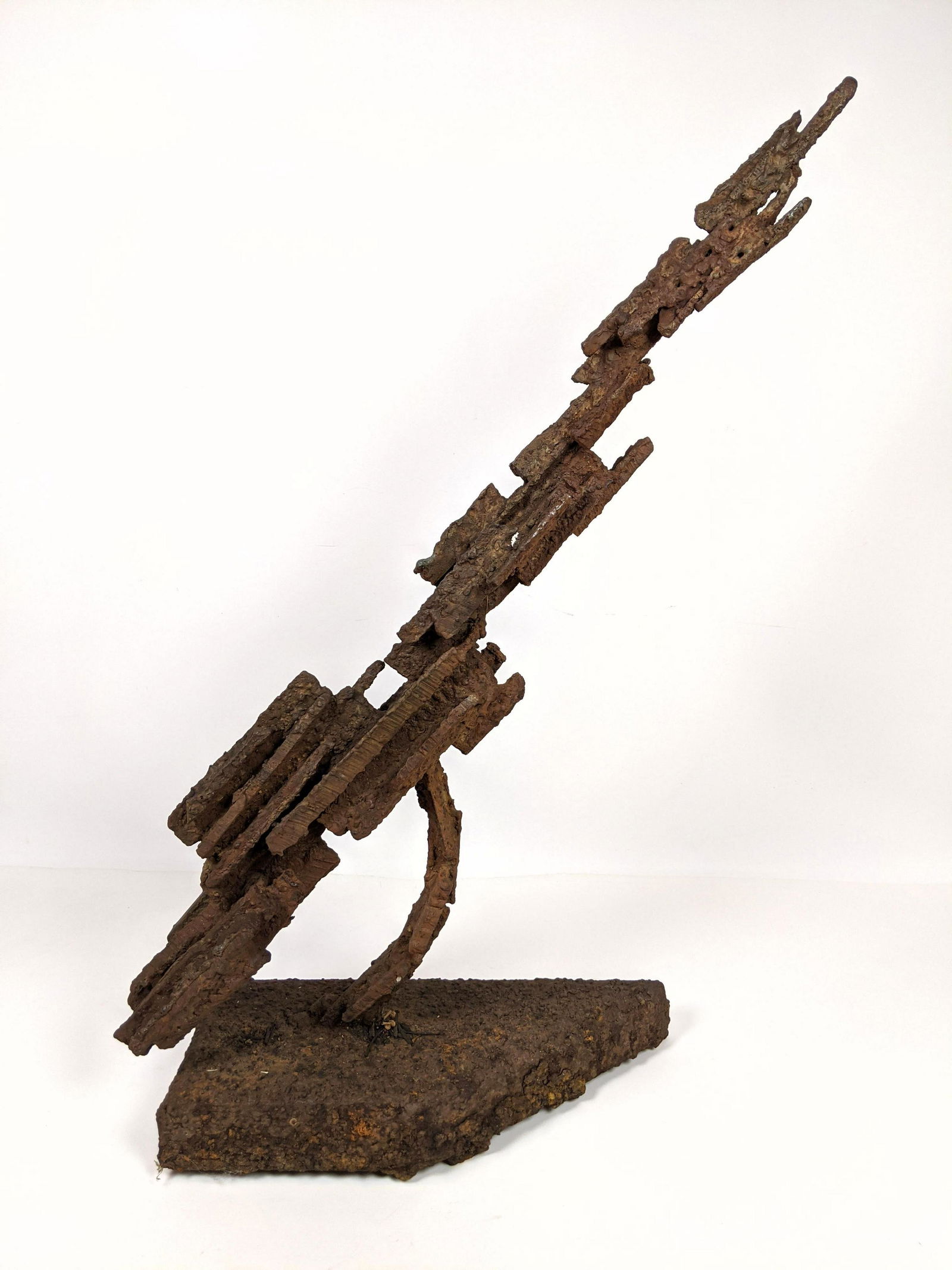 Brutalist Lightening Bolt Sculpture. Mid Century Modern: Brutalist Lightening Bolt Sculpture. Mid Century Modern -- Dimensions: H: 28 inches: W: 18 inches: D: 6 inches ---