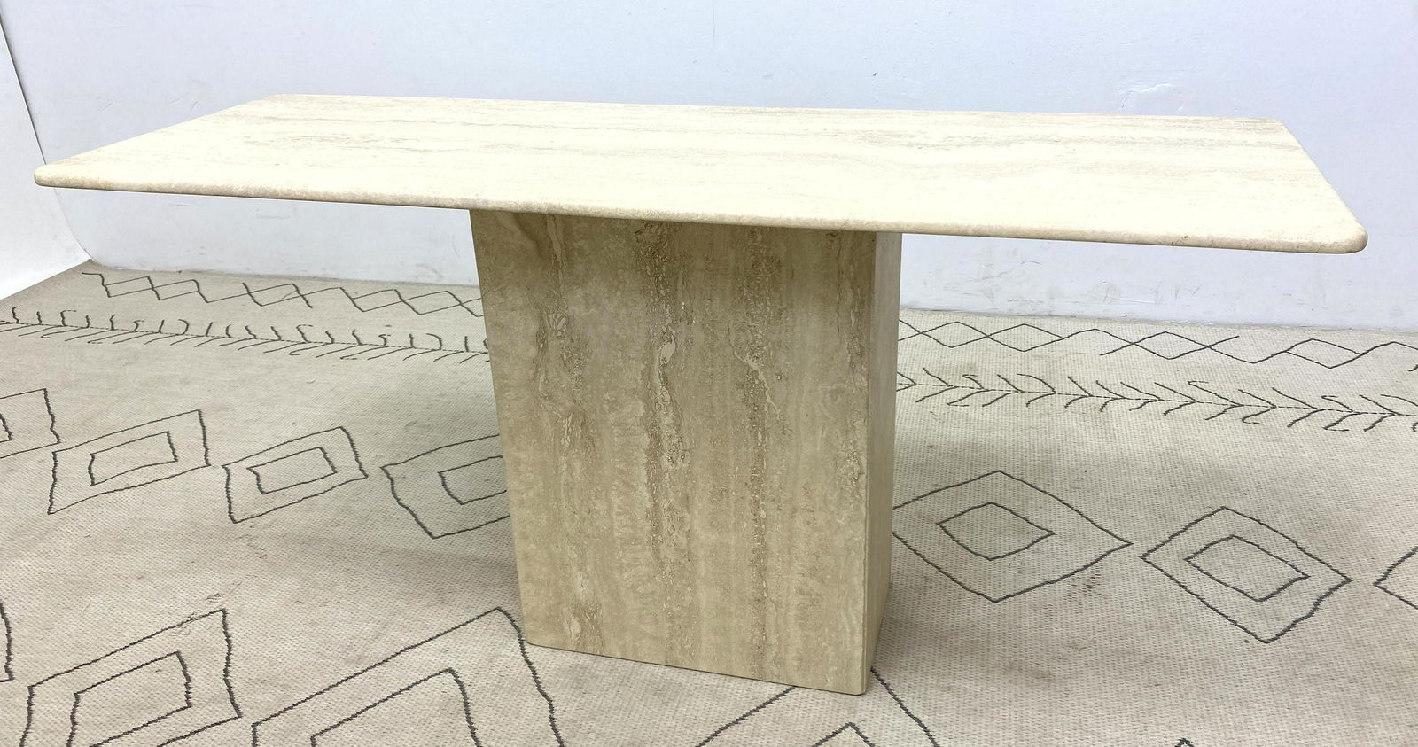 Mid Century Modern Italian Travertine Console Sofa Tabl (1 of 7)