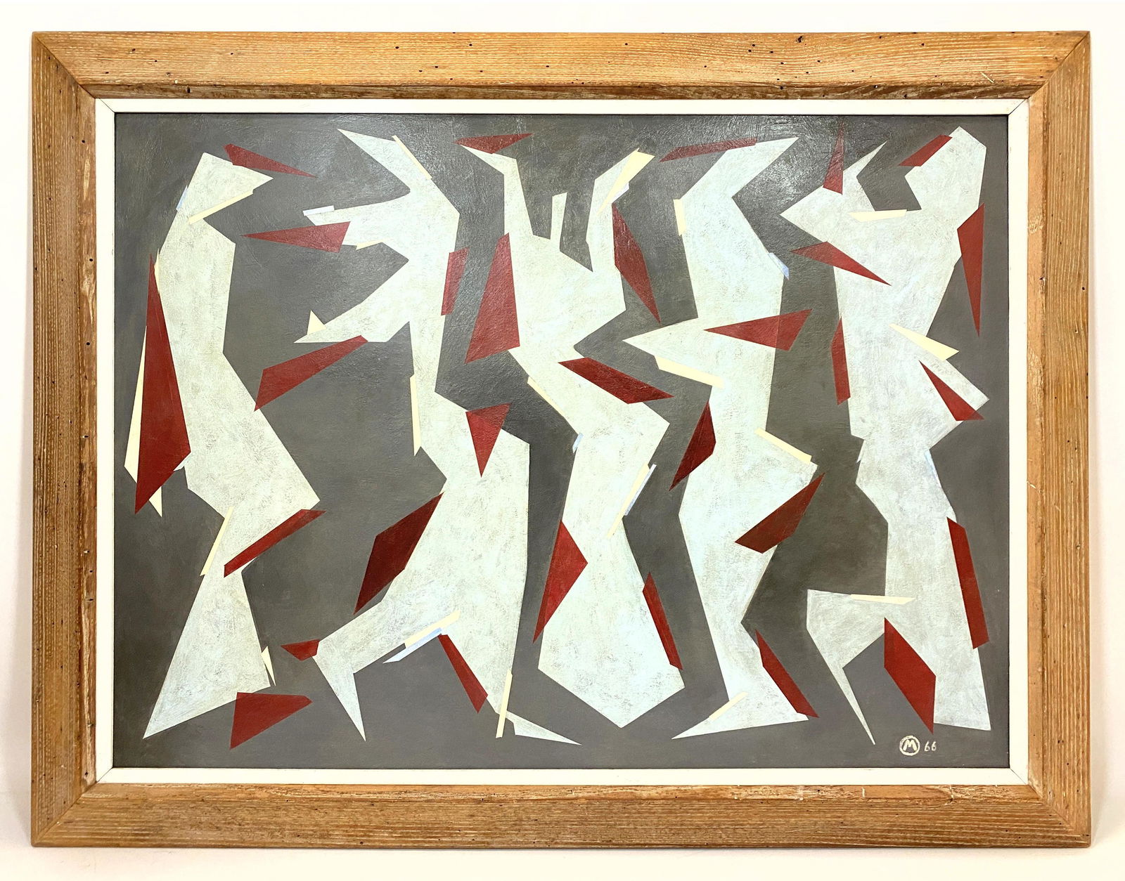 Modernist Geometric Abstract Oil Painting on Board. M 6 (1 of 8)