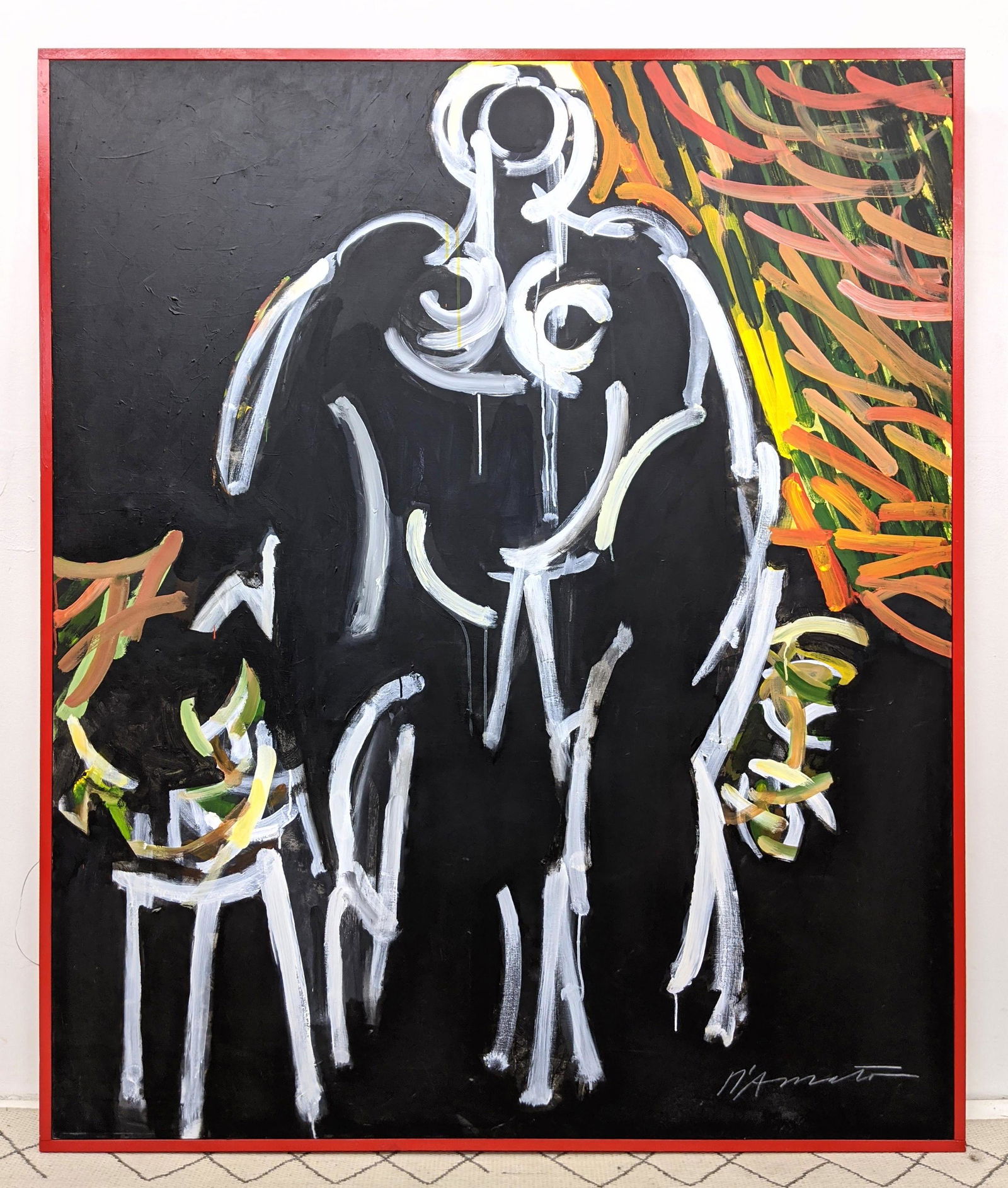 GEORGE D'AMATO Large Gestural Figure Oil Painting. Life (1 of 7)