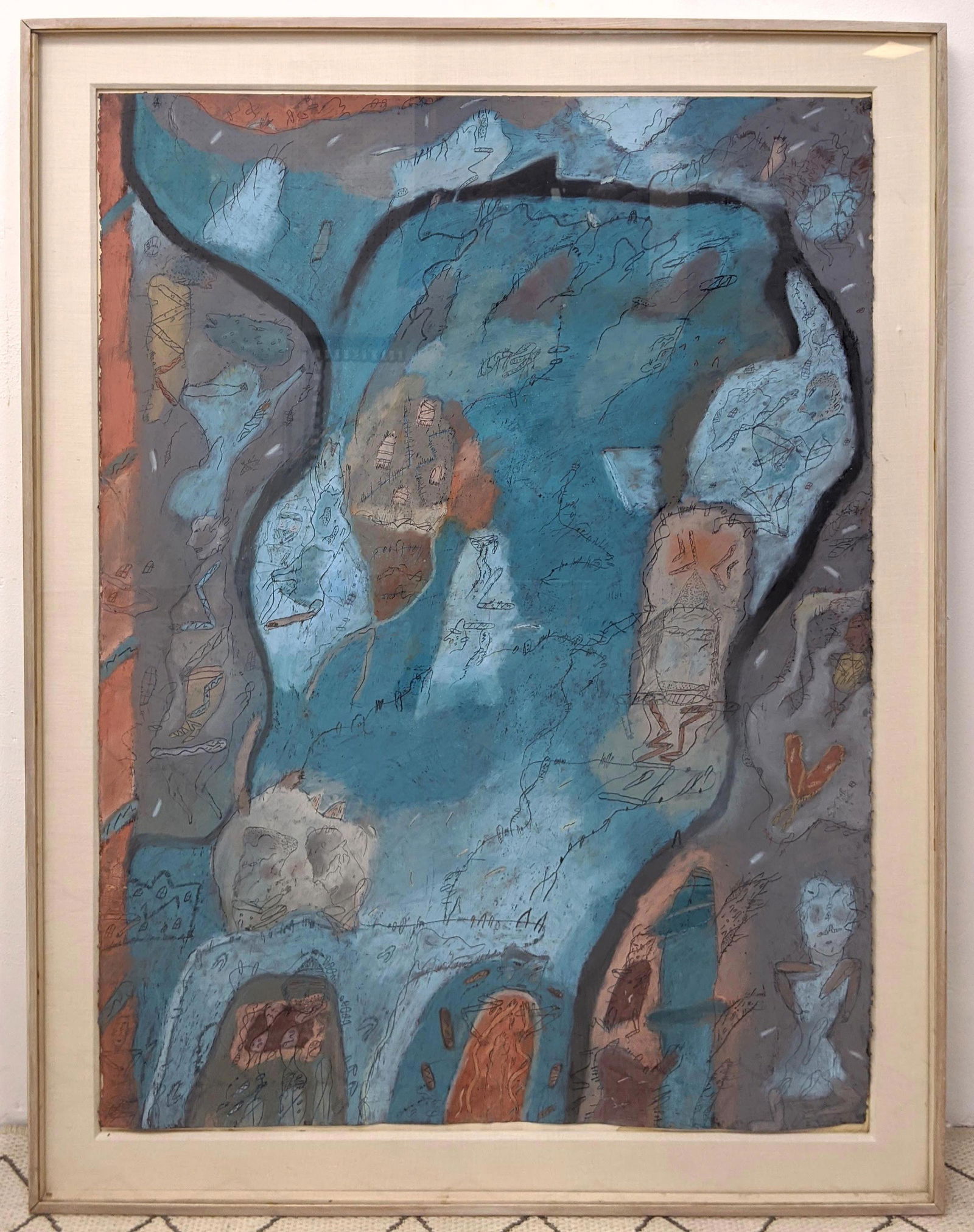 LYNDA SCHMID Painting.  Acrylic, mixed media on stone h (1 of 11)