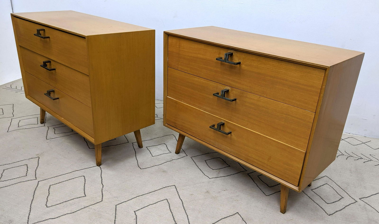 Pair Mid Century Modern Bachelor Chest Dressers. (1 of 16)