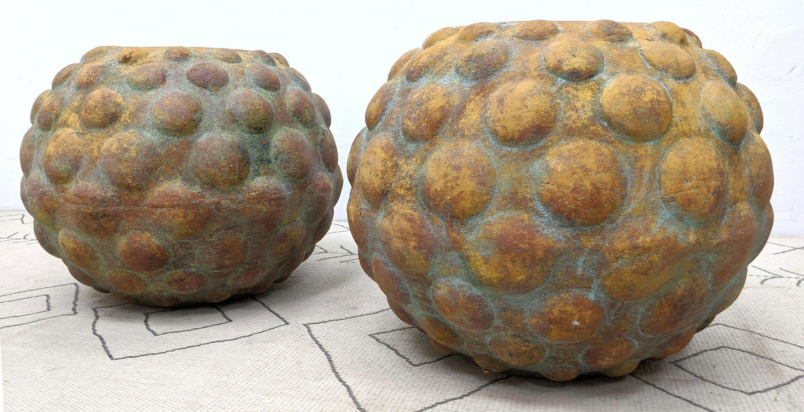 Unique Ball Form Garden Planters.  Large nubby Form. (1 of 8)