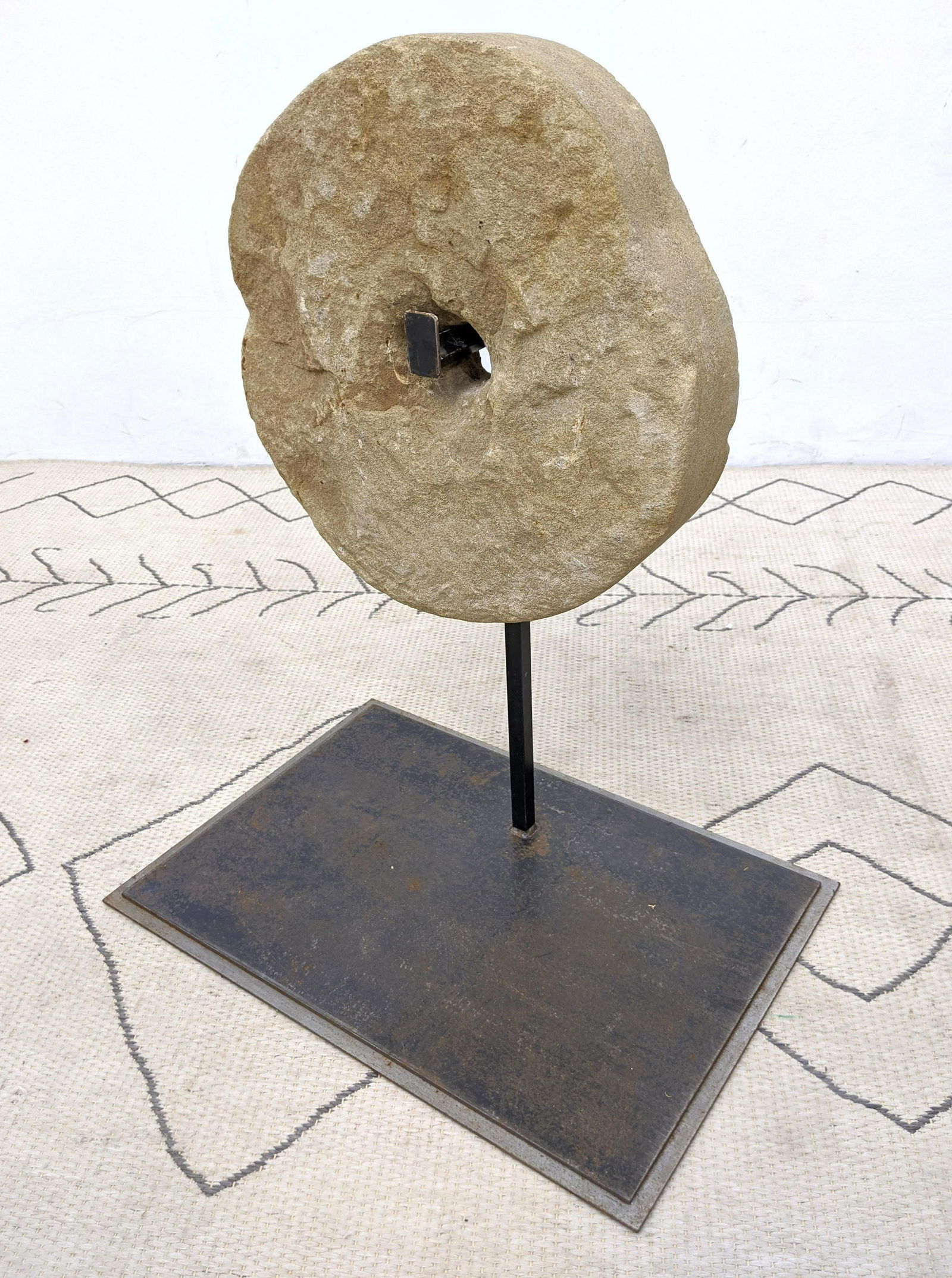 Old Mill Wheel Sculpture on Custom Iron Stand. (1 of 10)