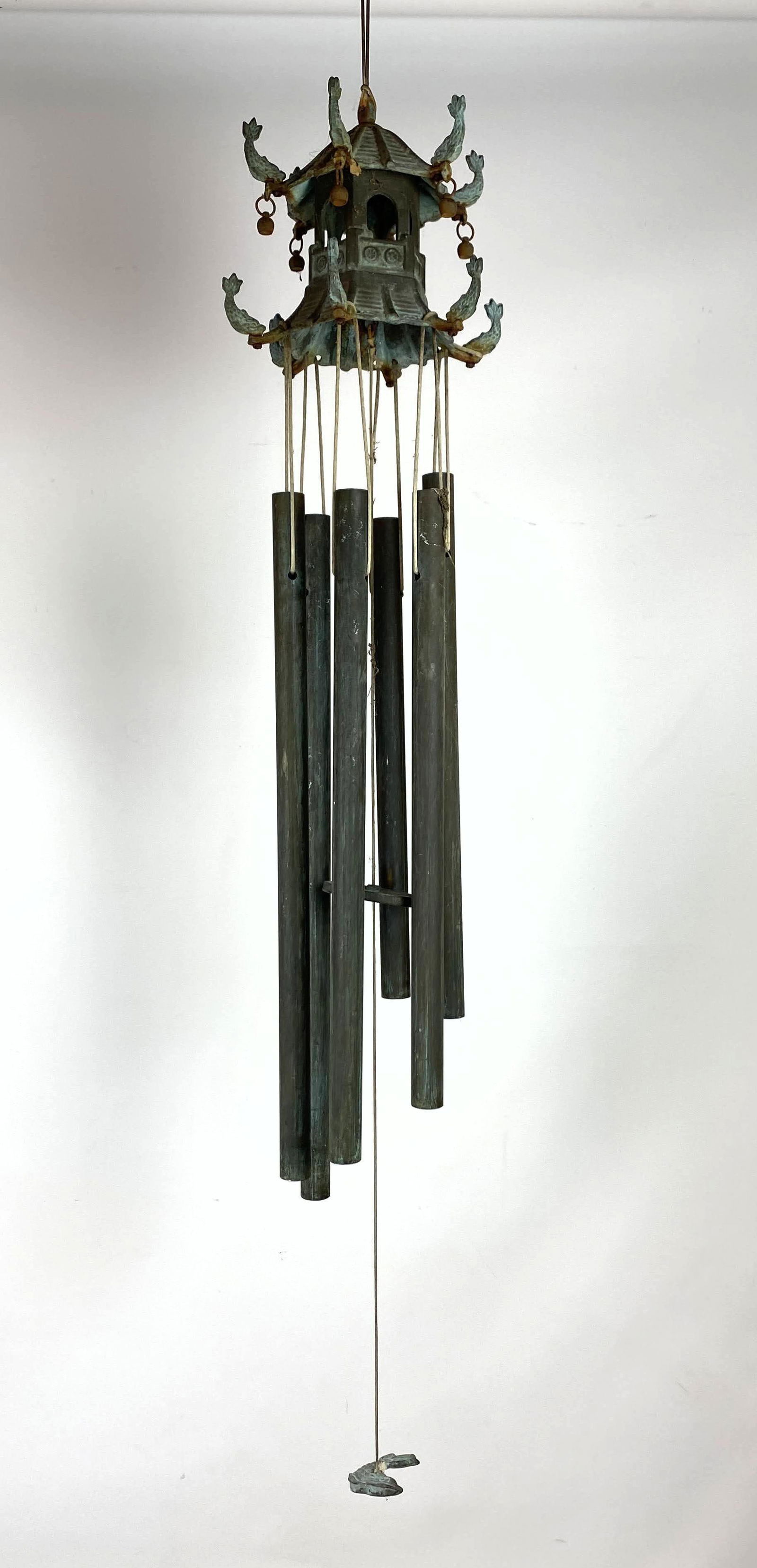 Mid Century Modern  Bronze Wind Chimes with Pagoda Top. (1 of 11)