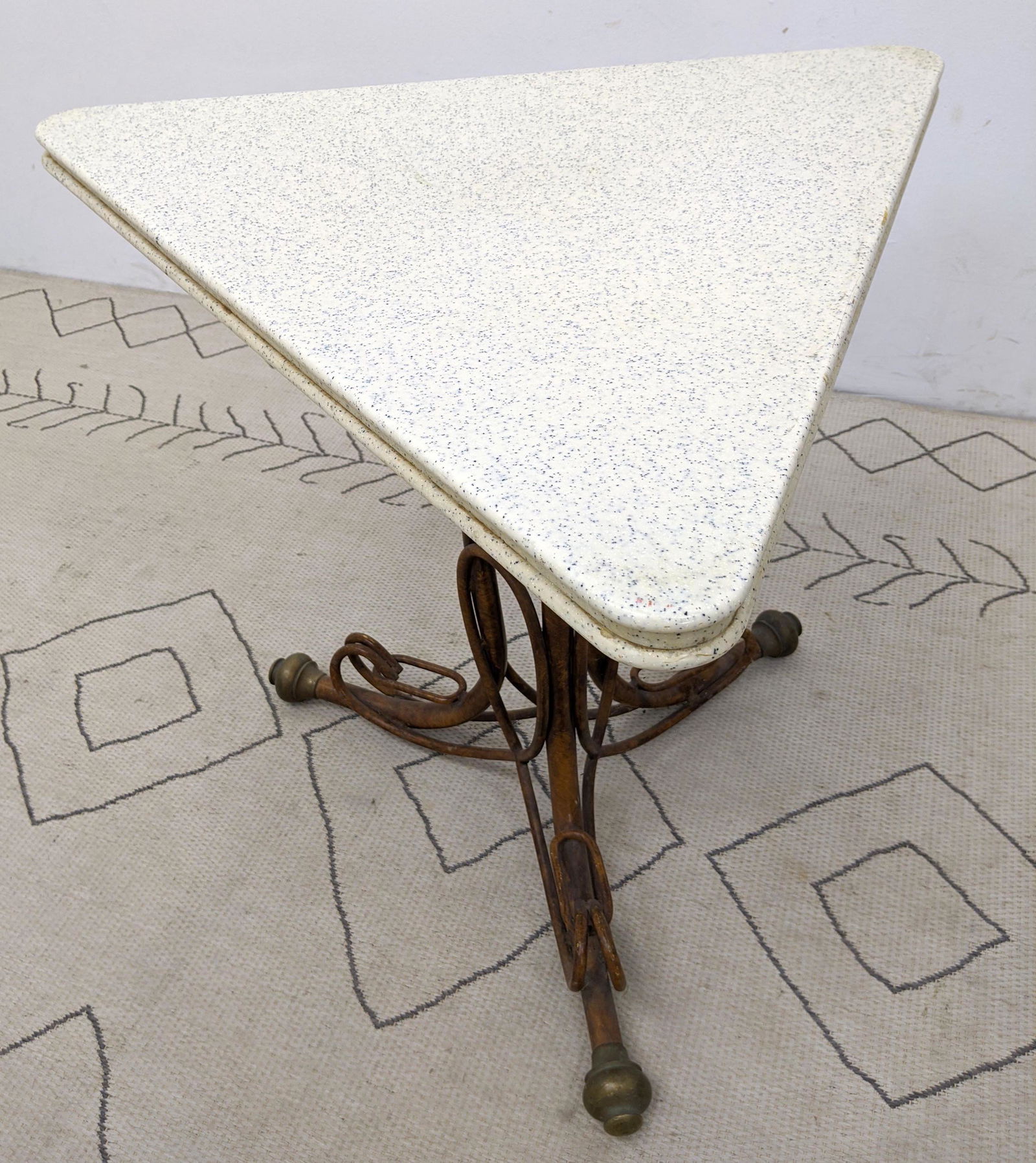 Metal Thonet Style Occasional Table. Triangle Corian to (1 of 11)