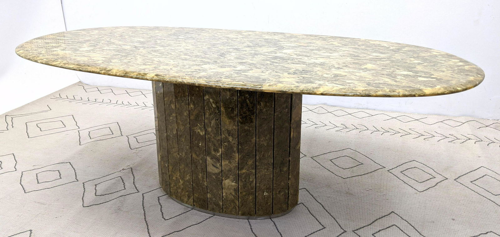 Large Oval Stone Composite Dining Table. Muller Style. (1 of 18)