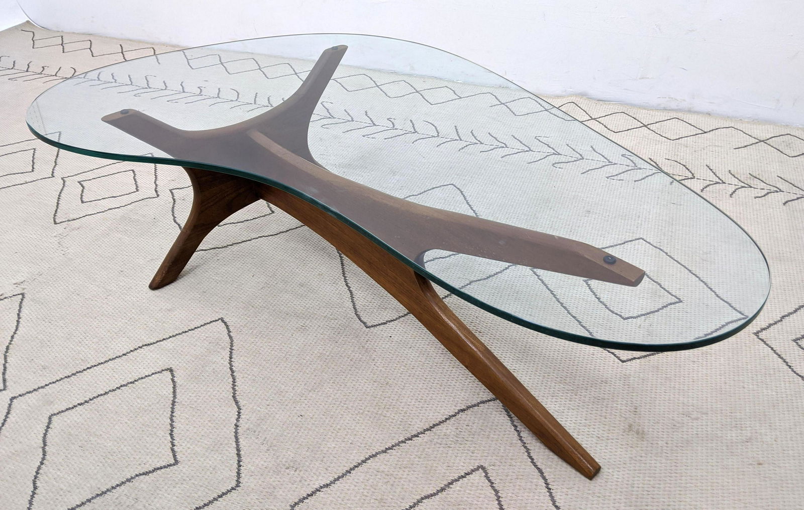 ADRIAN PEARSALL Glass Top Coffee Table. Boomerang glass (1 of 9)