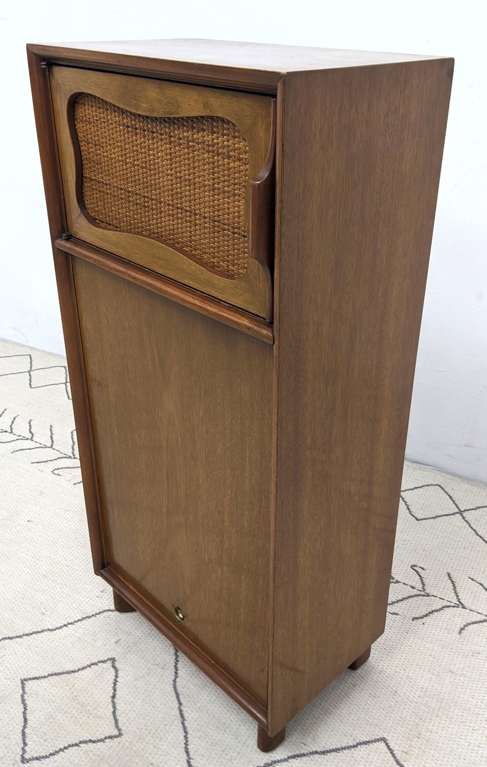 American Modern Tall Side Table Night Stand.  Woven fro (1 of 10)