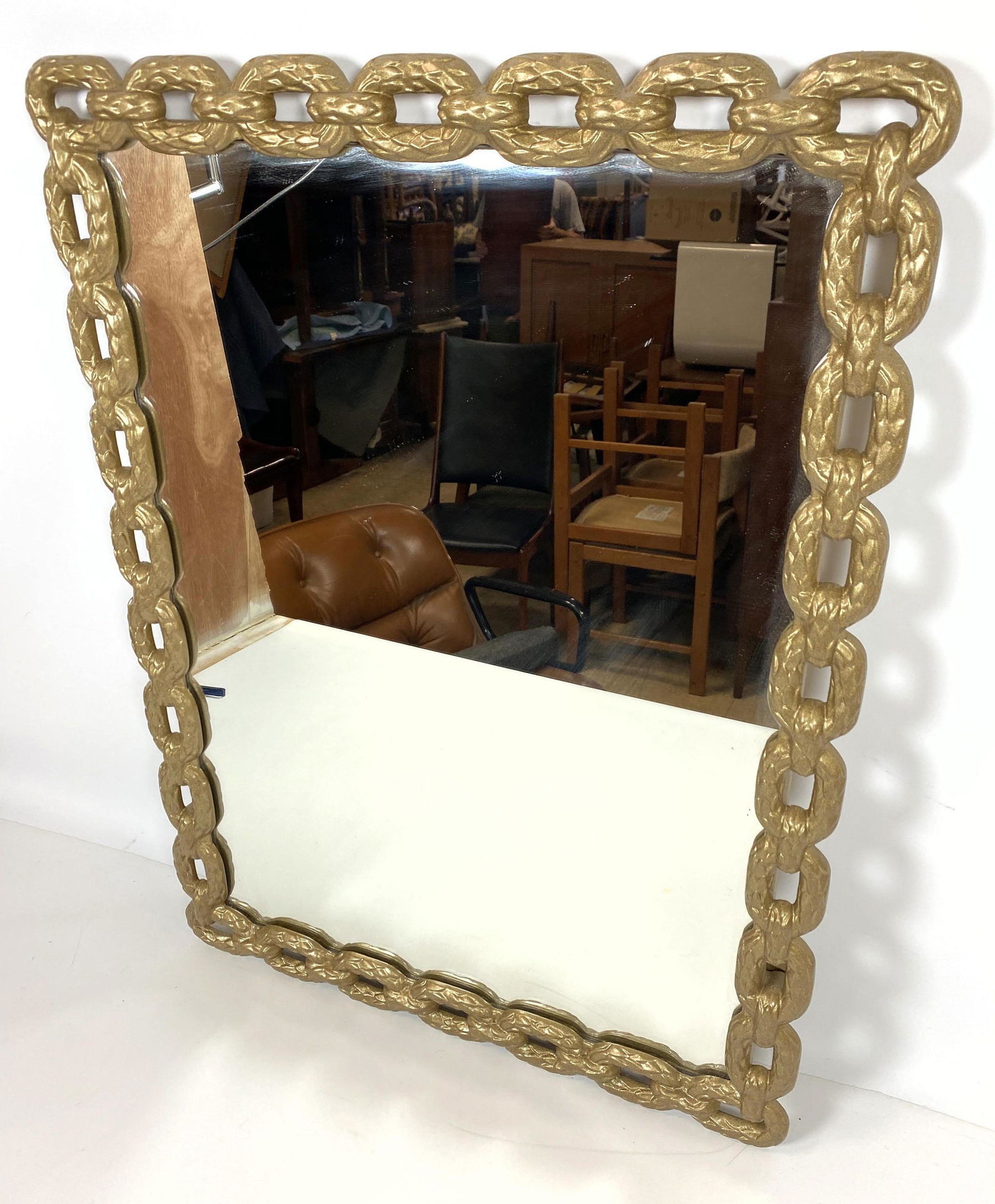 CURRY BETTY JUNE Mirror.  Chain Link Design.  Metal Fra (1 of 8)