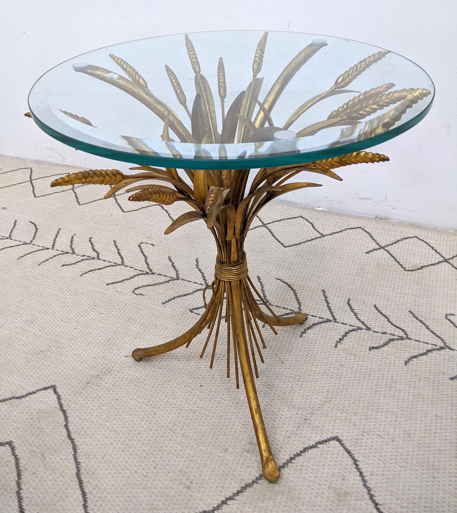 Italian Gilt Iron Wheat Sheaf Occasional Table.  Thick (1 of 10)