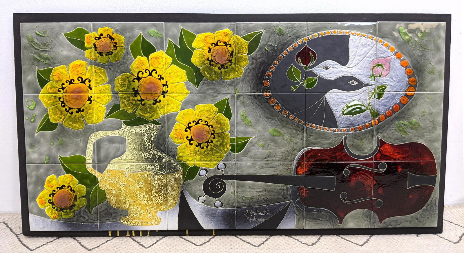 GILBERT VALENTIN Tile plaque. Wall hanging. (1 of 9)