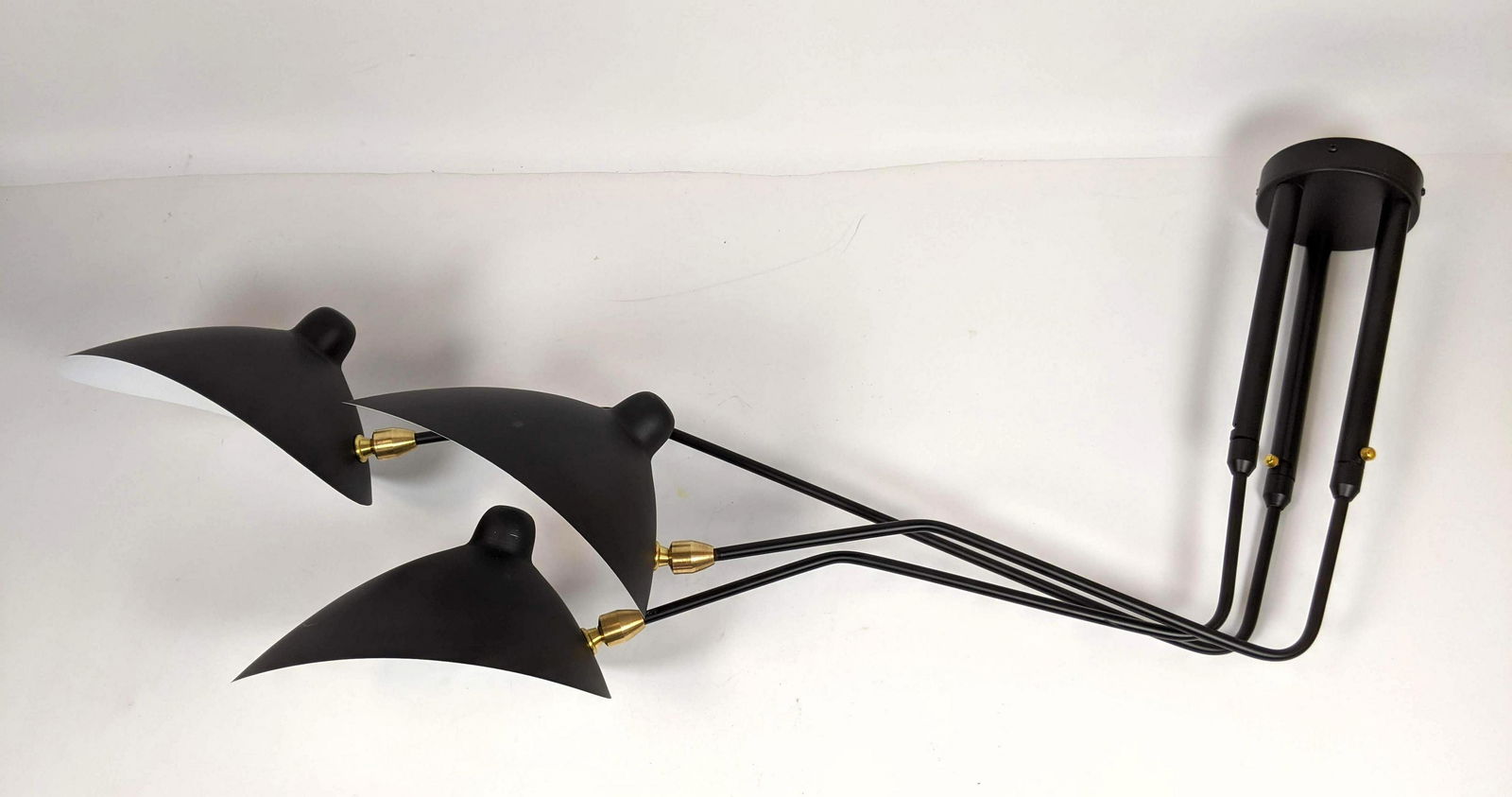 Contemporary Serge Mouille Style Ceiling Lamp. 3 Arms. (1 of 11)