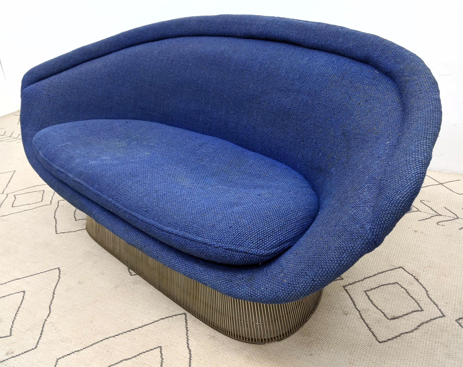 Rare WARREN PLATNER for Knoll Sofa Couch. Steel Rod Fra (1 of 10)