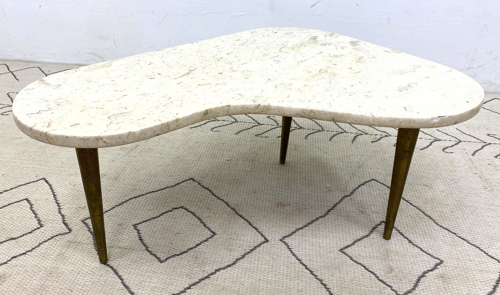 Mid Century Modern  Small Marble top Table. Metal Legs. (1 of 9)