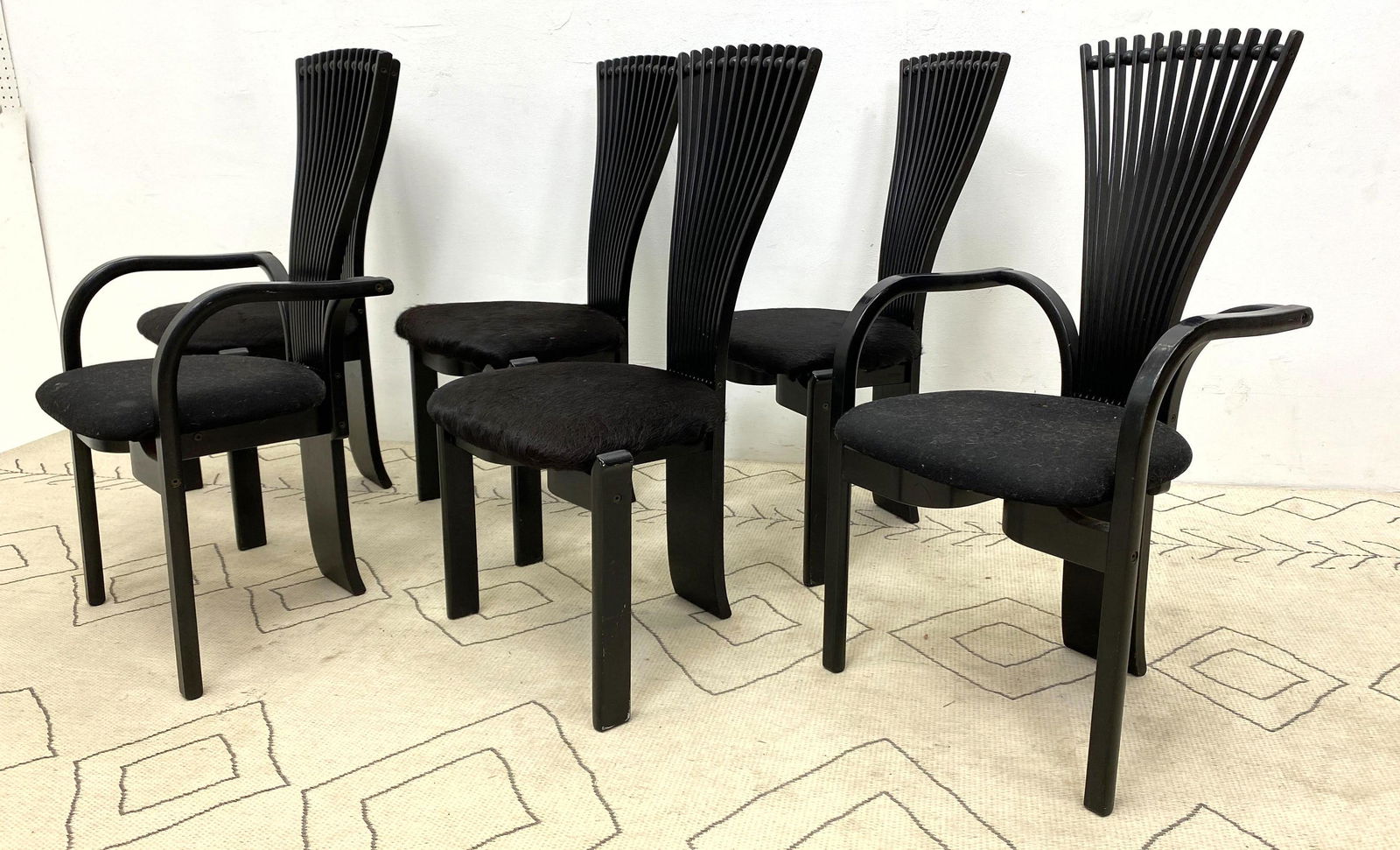 Set 6 WESTNOFA Norway Dining Chairs.  Ebonized frames. (1 of 12)