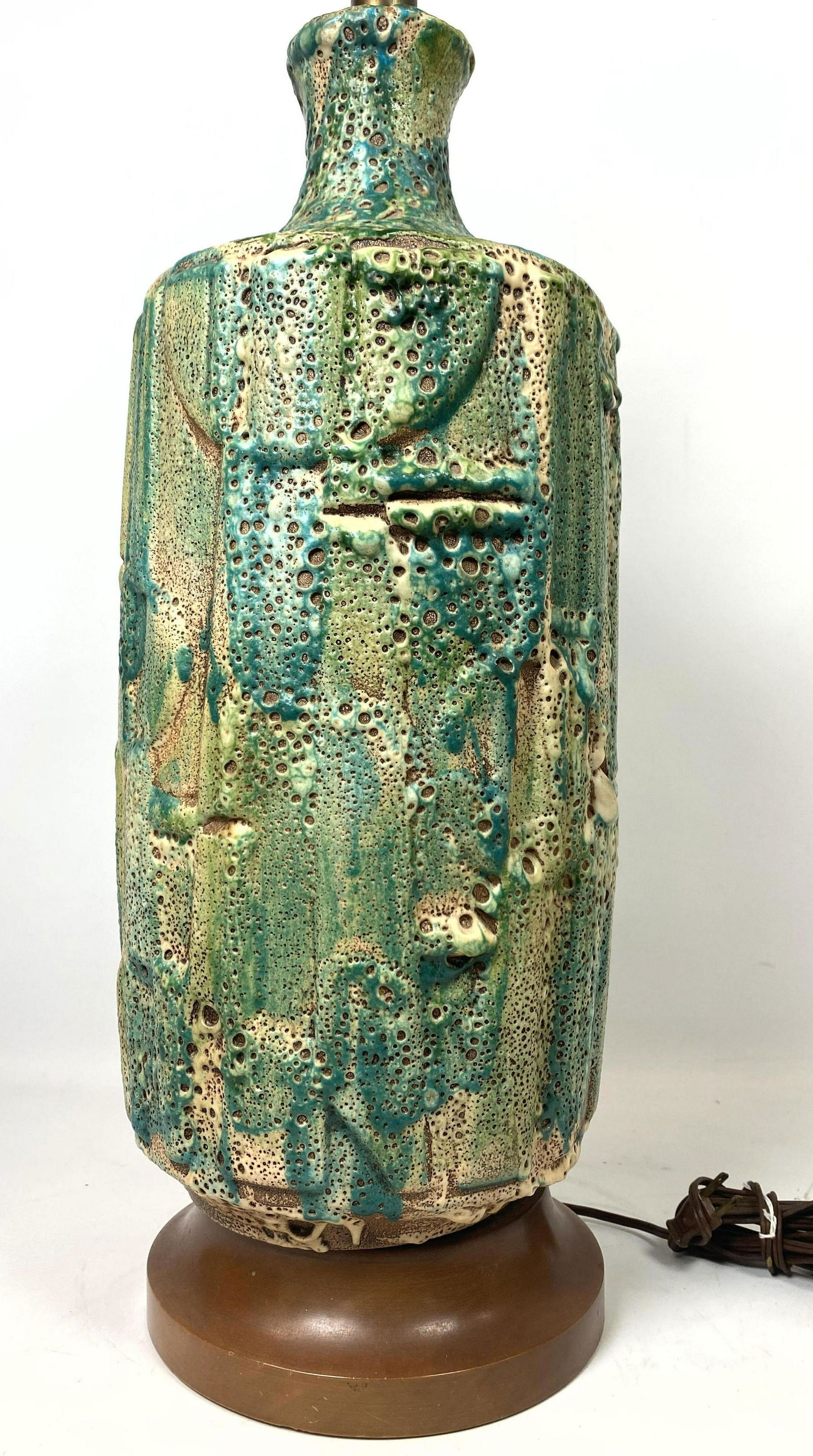 Large Heavy Volcanic Glaze Table Lamp. (1 of 11)