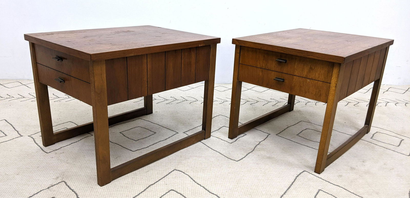 Pair LANE Side Tables. American Modern Walnut. (1 of 18)