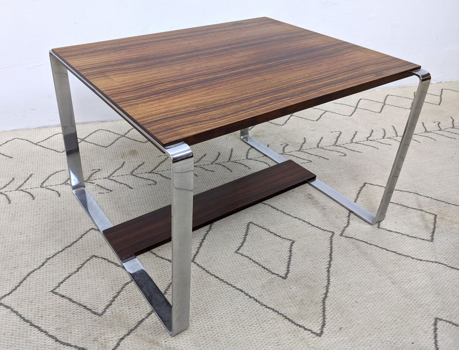 NORWAY Modern Rosewood  and Chrome Side End Table. Meta (1 of 6)