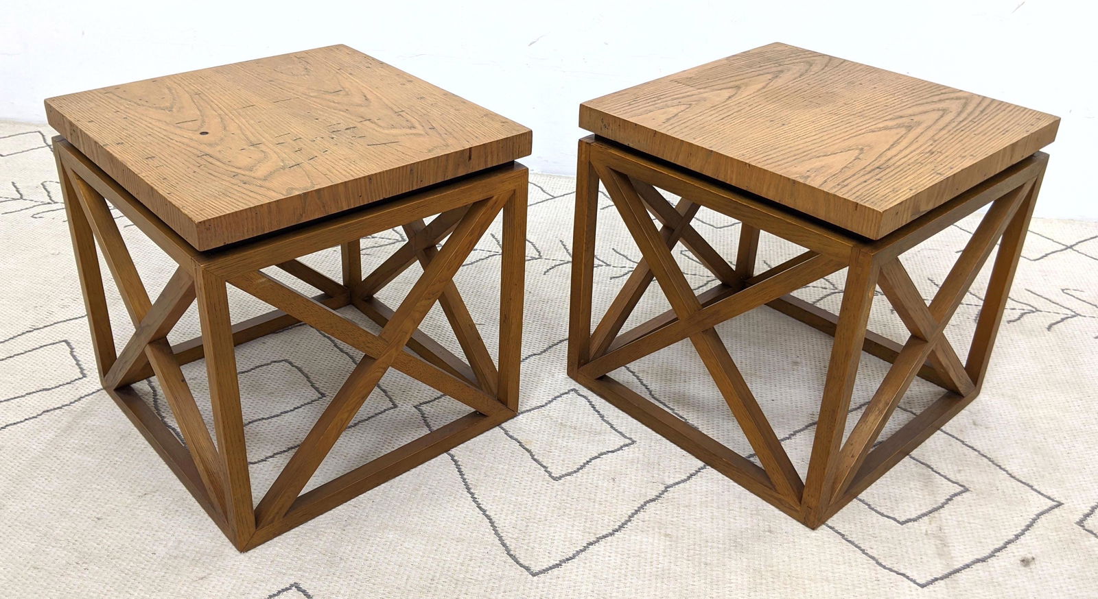 Pair DREXEL Side Tables with X Design. INDEX. (1 of 13)