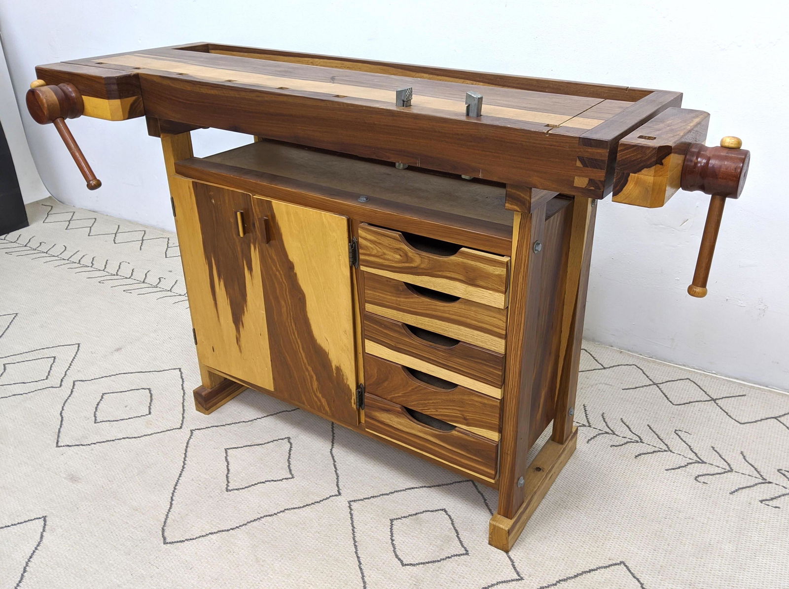 Exotic Wood Work Bench.  Wood Workers Bench. (1 of 8)