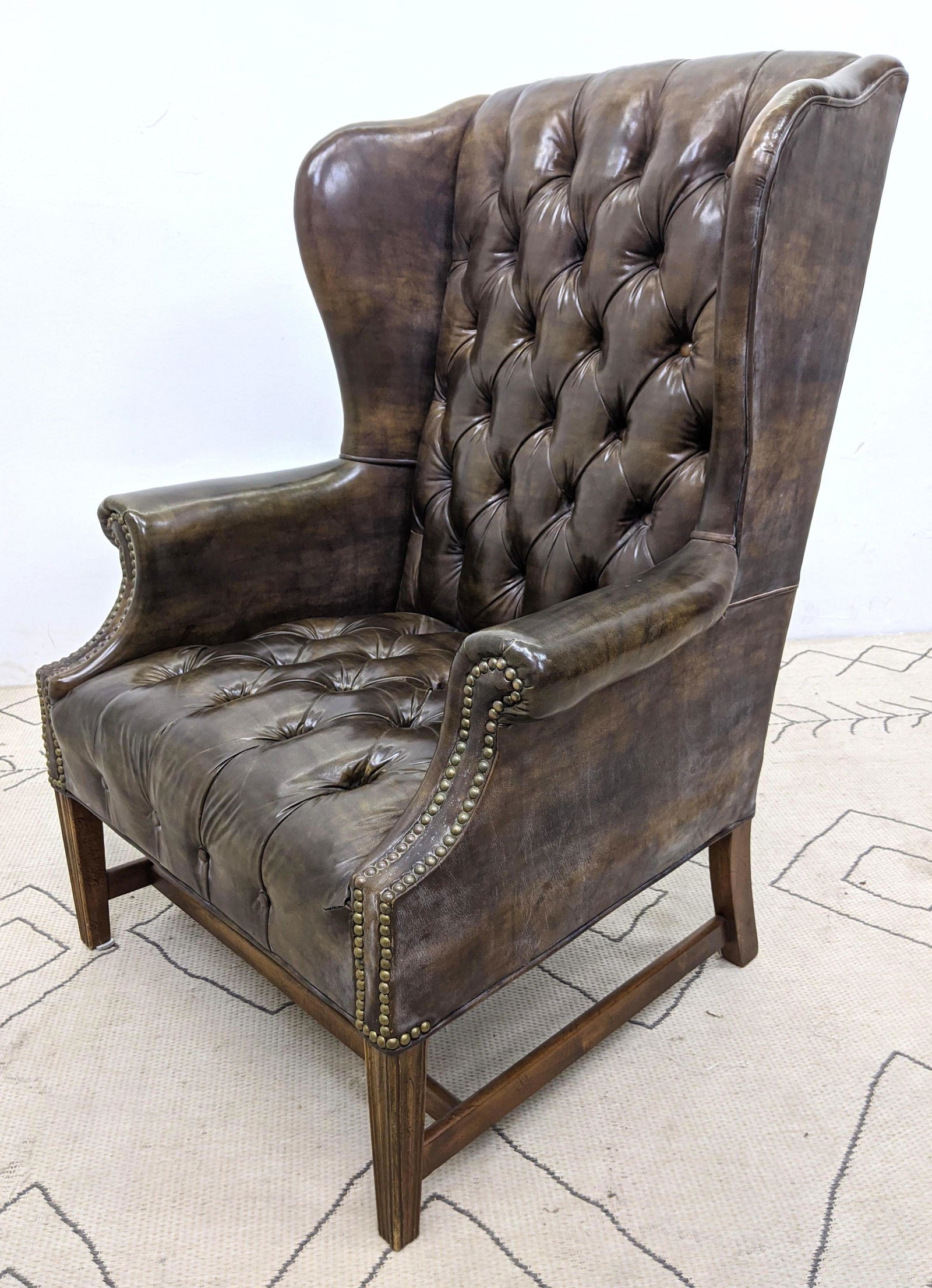 Chesterfield Style Tufted Button Wing Chair. (1 of 10)