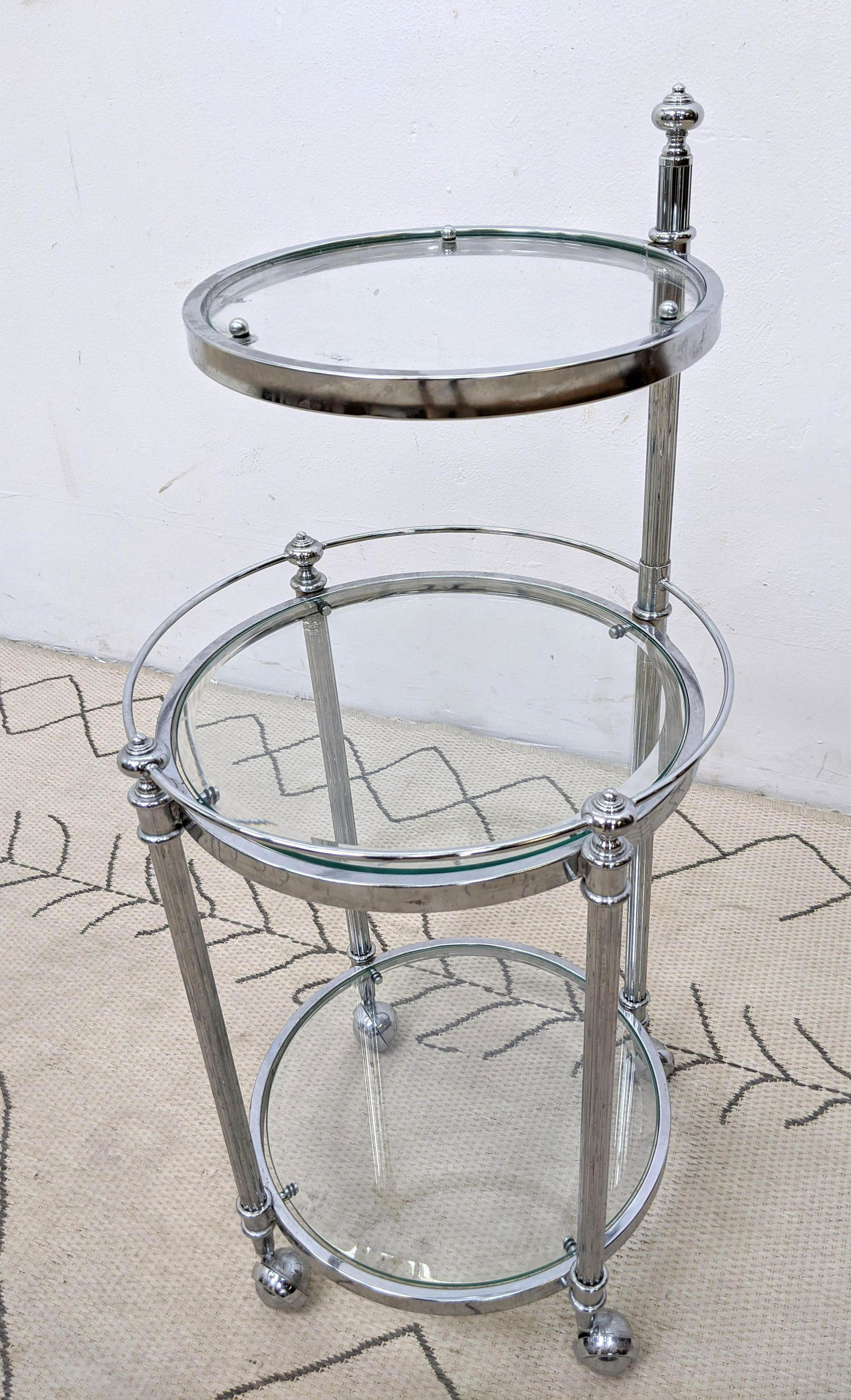 Decorator Multi Tier Chrome and Glass Rolling Cart Shel (1 of 7)