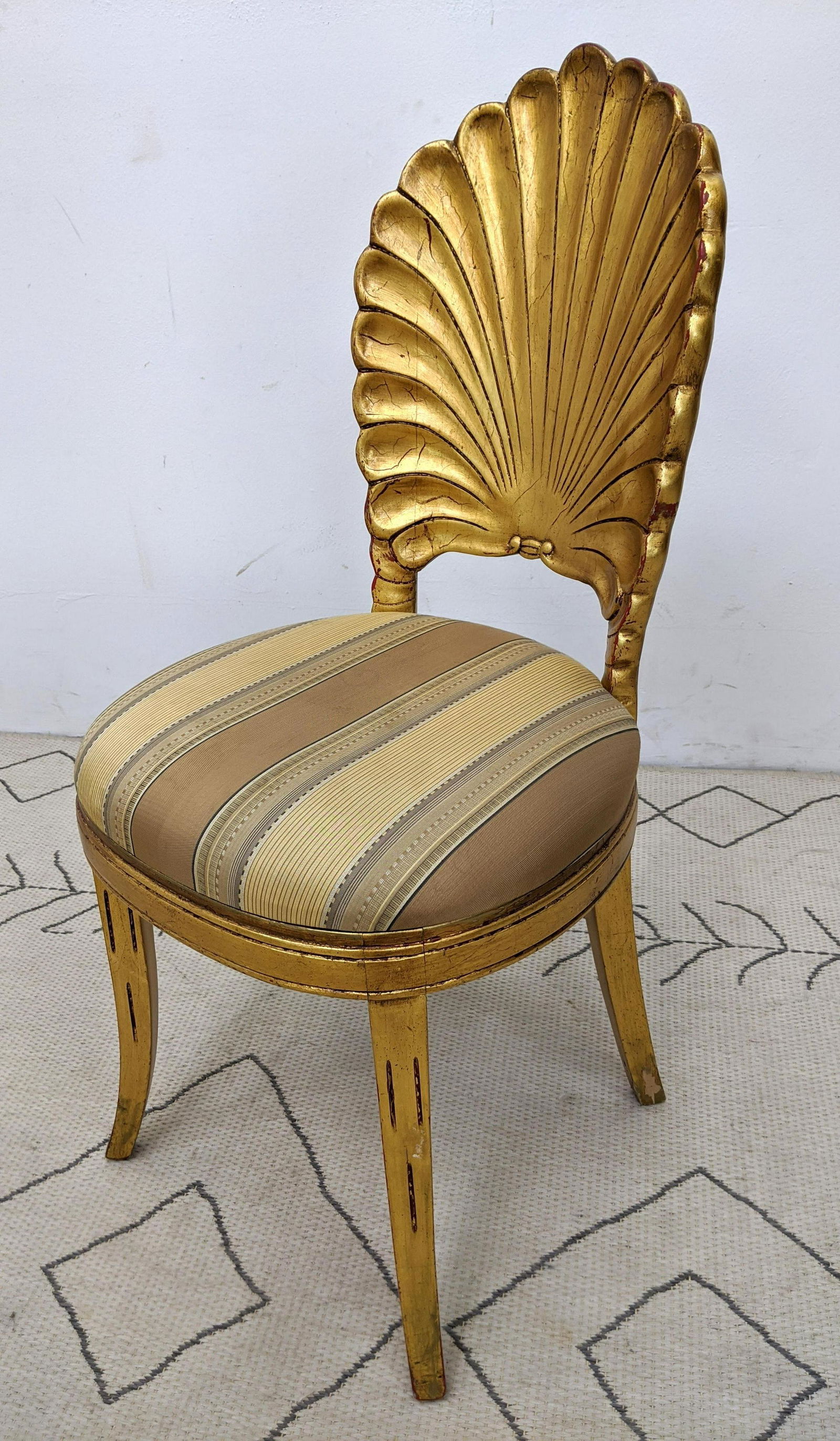 Gold Gilt Carved Wood Shell Form Chair. (1 of 10)