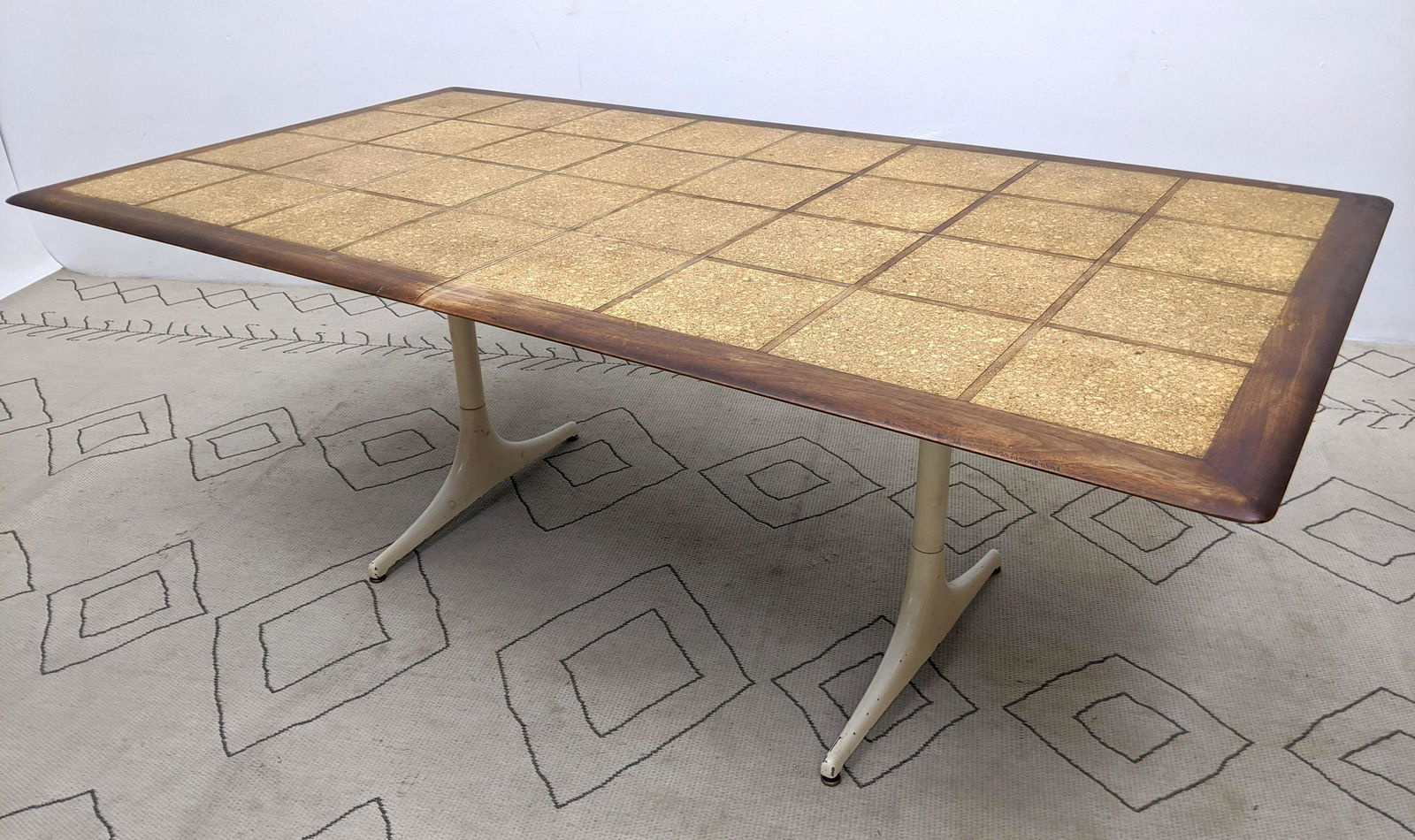 Mid Century Modern Cork Parquet Dining Table with Herma (1 of 11)