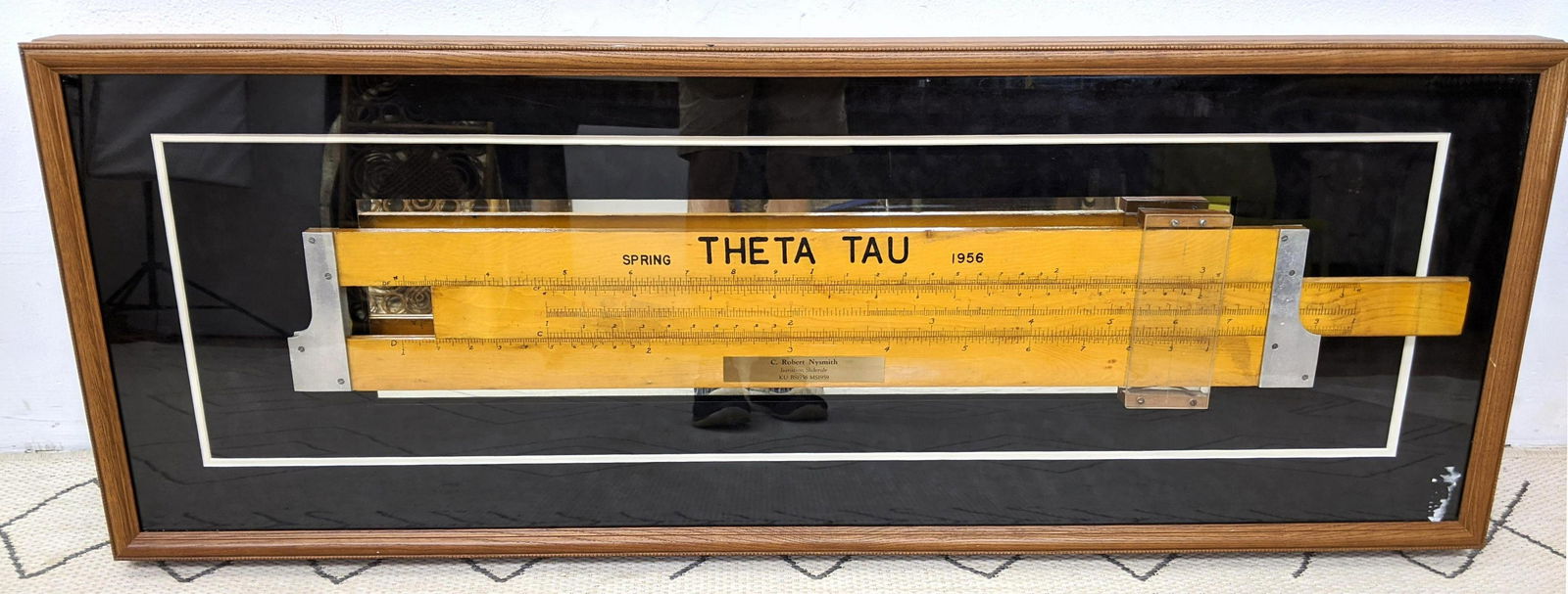 Oversized Framed Slide rule.  Theta Tau Slide Rule Pres (1 of 6)