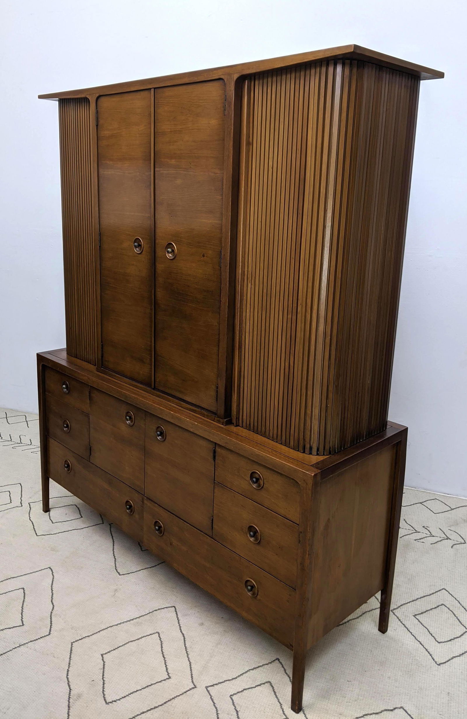 Drexel Counterpoint 2 Part Credenza China Cabinet. Tamb (1 of 14)