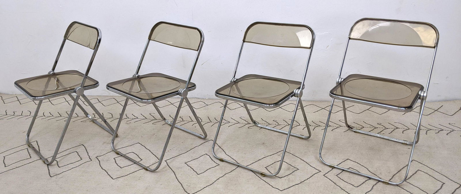 Set 4 Anonima Castelli Italian Smoked Lucite Folding Ch (1 of 11)