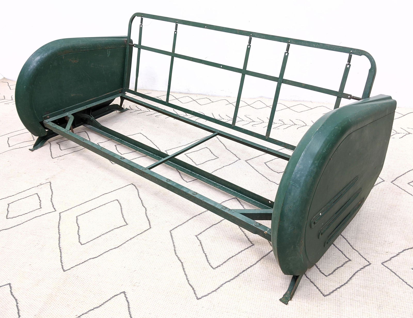 BARCALO of BUFFALO Art Deco Glider Sofa.: BARCALO of BUFFALO Art Deco Glider Sofa. -- Dimensions: H: 27 inches: W: 71 inches: D: 31 inches ---