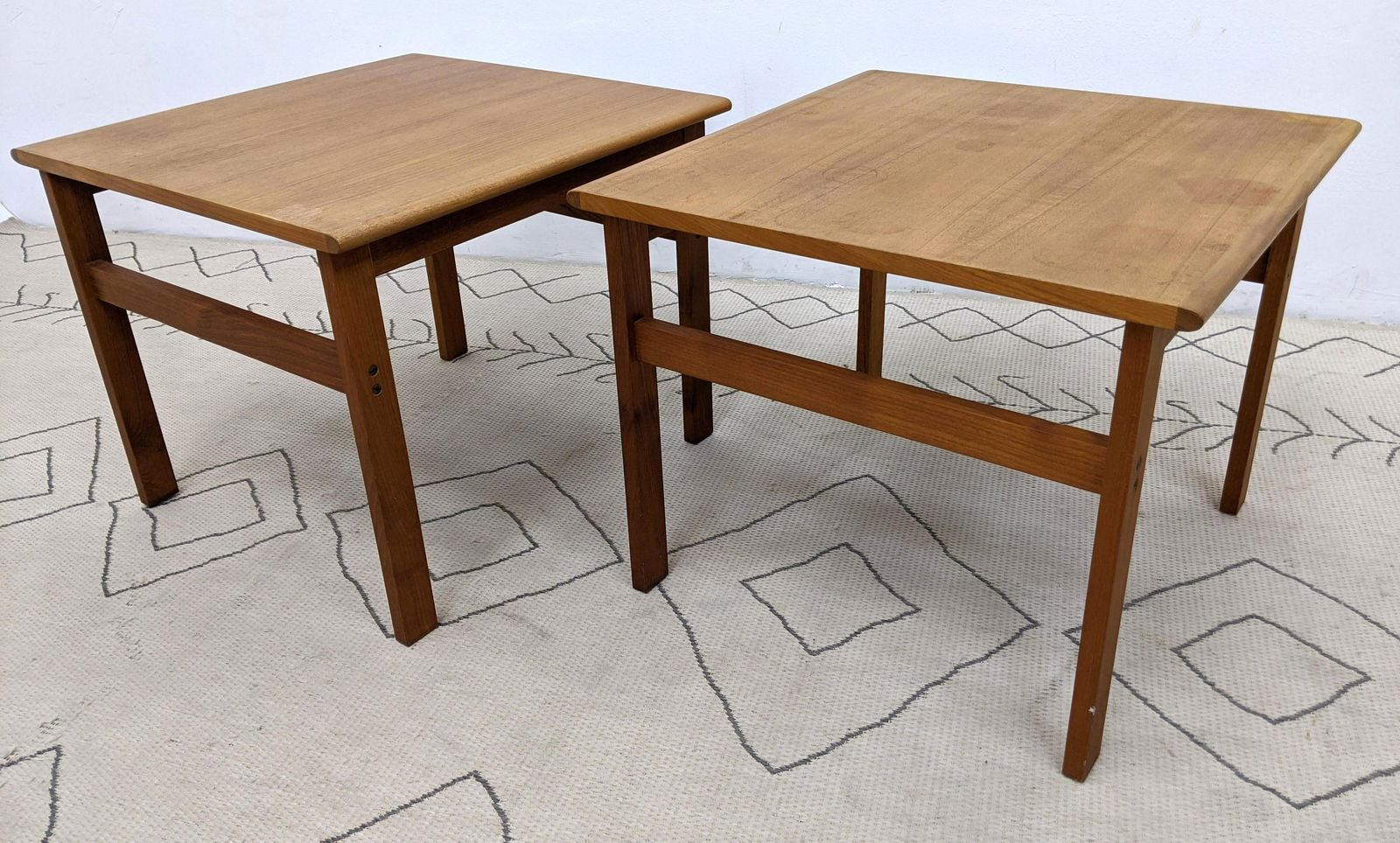 Pair Danish Modern Teak Side Tables. (1 of 10)